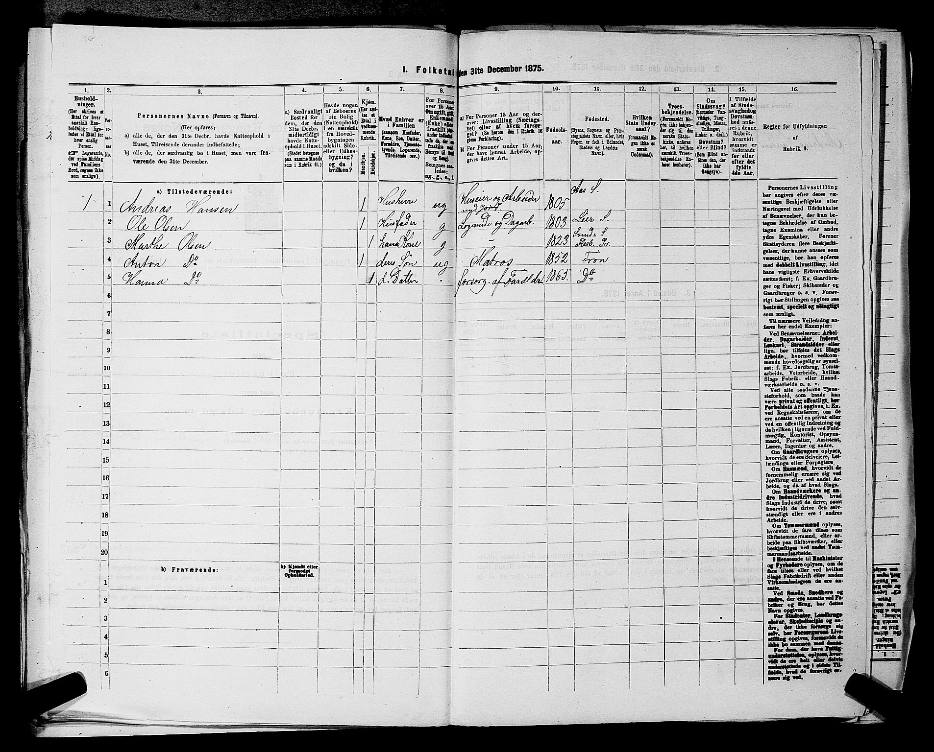 RA, Folketelling 1875 for 0215L Drøbak prestegjeld, Frogn sokn, 1875, s. 465