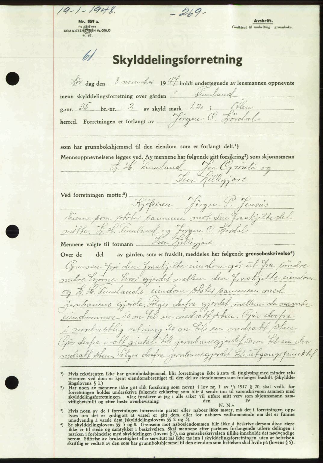 Gauldal sorenskriveri, SAT/A-0014/1/2/2C: Pantebok nr. A5, 1947-1948, Dagboknr: 61/1948