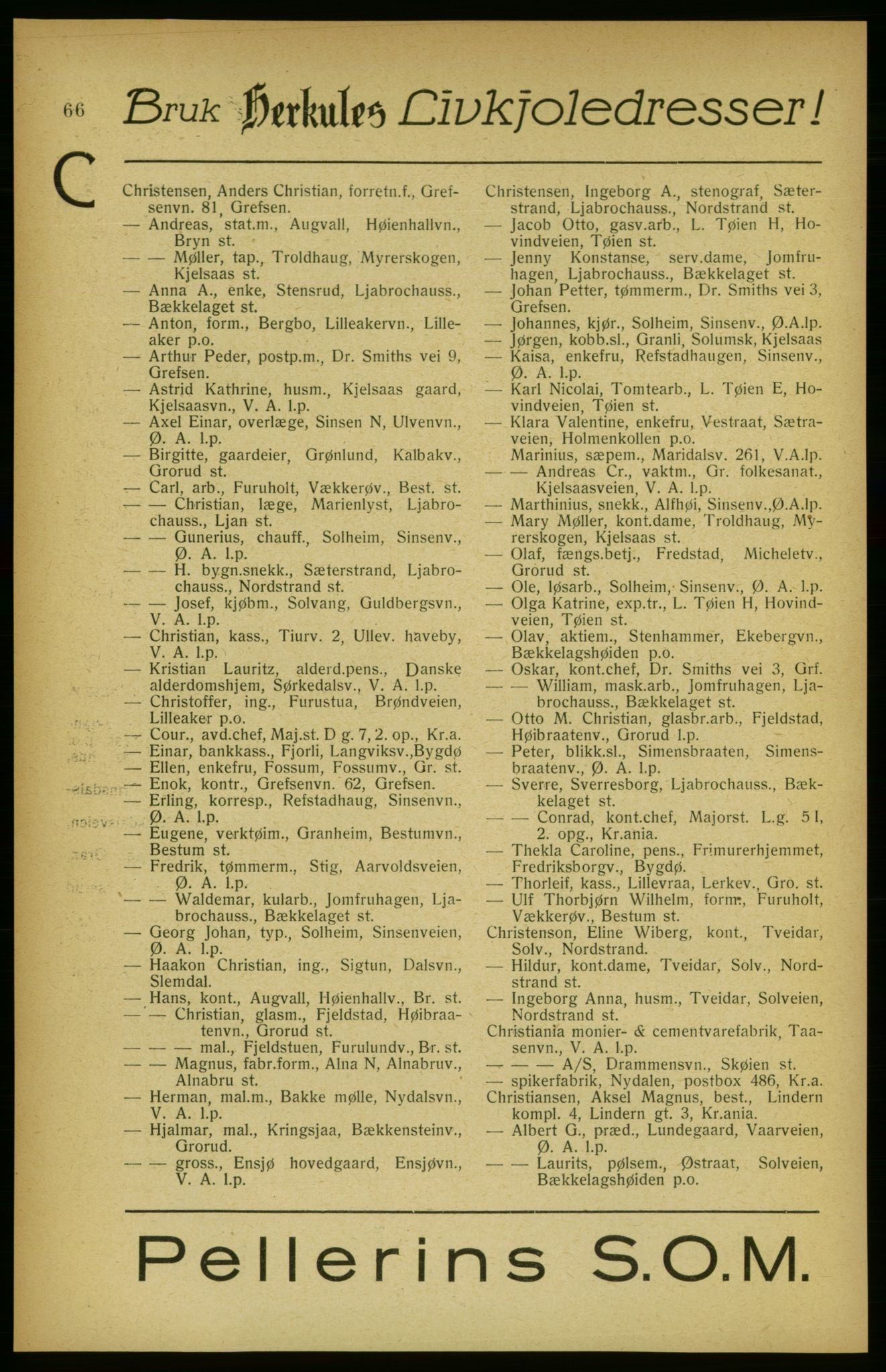 Aker adressebok/adressekalender, PUBL/001/A/002: Akers adressekalender, 1922, s. 66