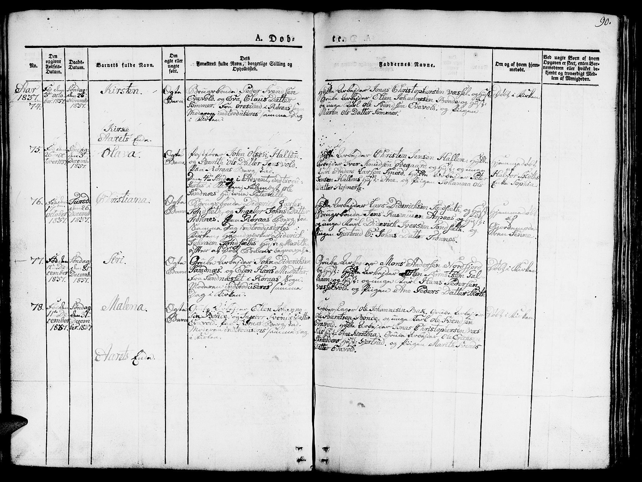 Ministerialprotokoller, klokkerbøker og fødselsregistre - Sør-Trøndelag, SAT/A-1456/681/L0938: Klokkerbok nr. 681C02, 1829-1879, s. 90