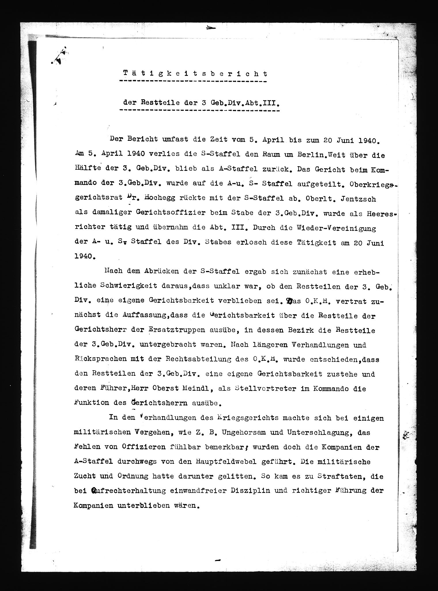 Documents Section, RA/RAFA-2200/V/L0086: Amerikansk mikrofilm "Captured German Documents".
Box No. 725.  FKA jnr. 601/1954., 1940, s. 415