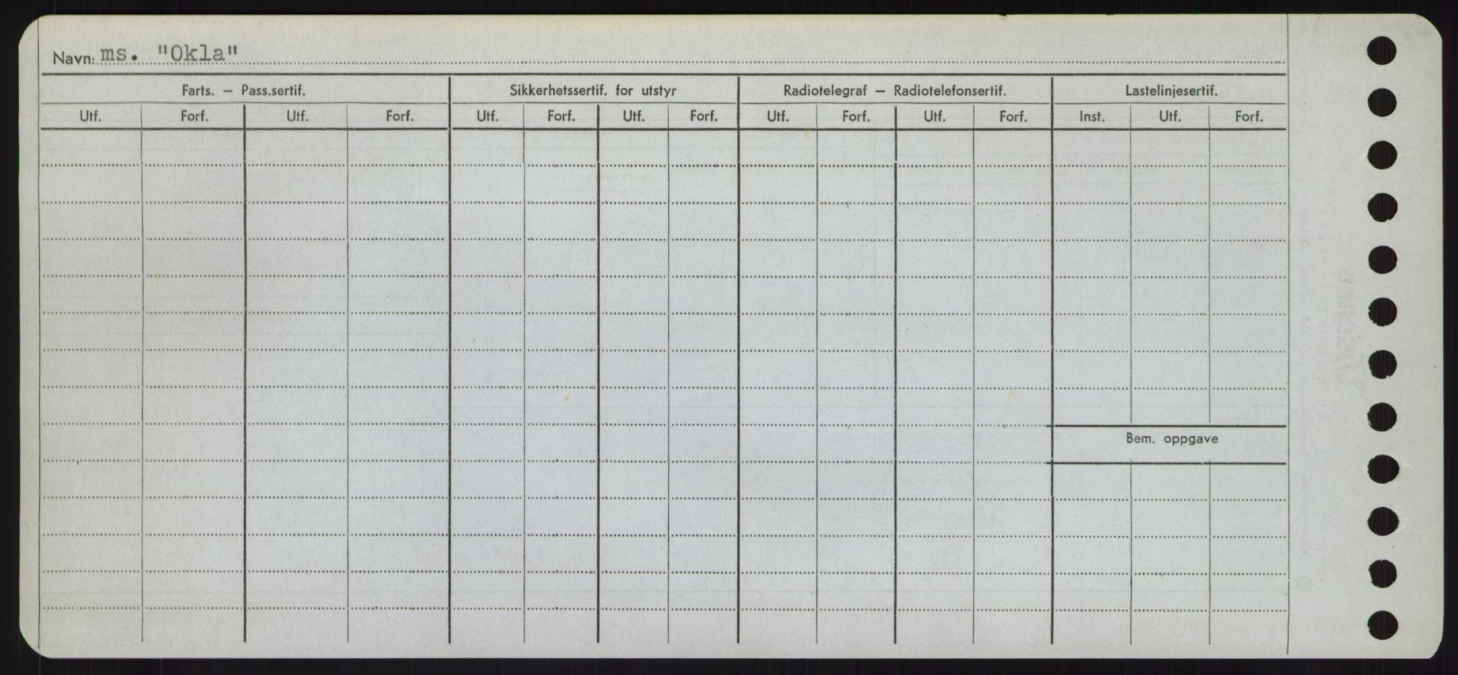 Sjøfartsdirektoratet med forløpere, Skipsmålingen, RA/S-1627/H/Hd/L0028: Fartøy, O, s. 162