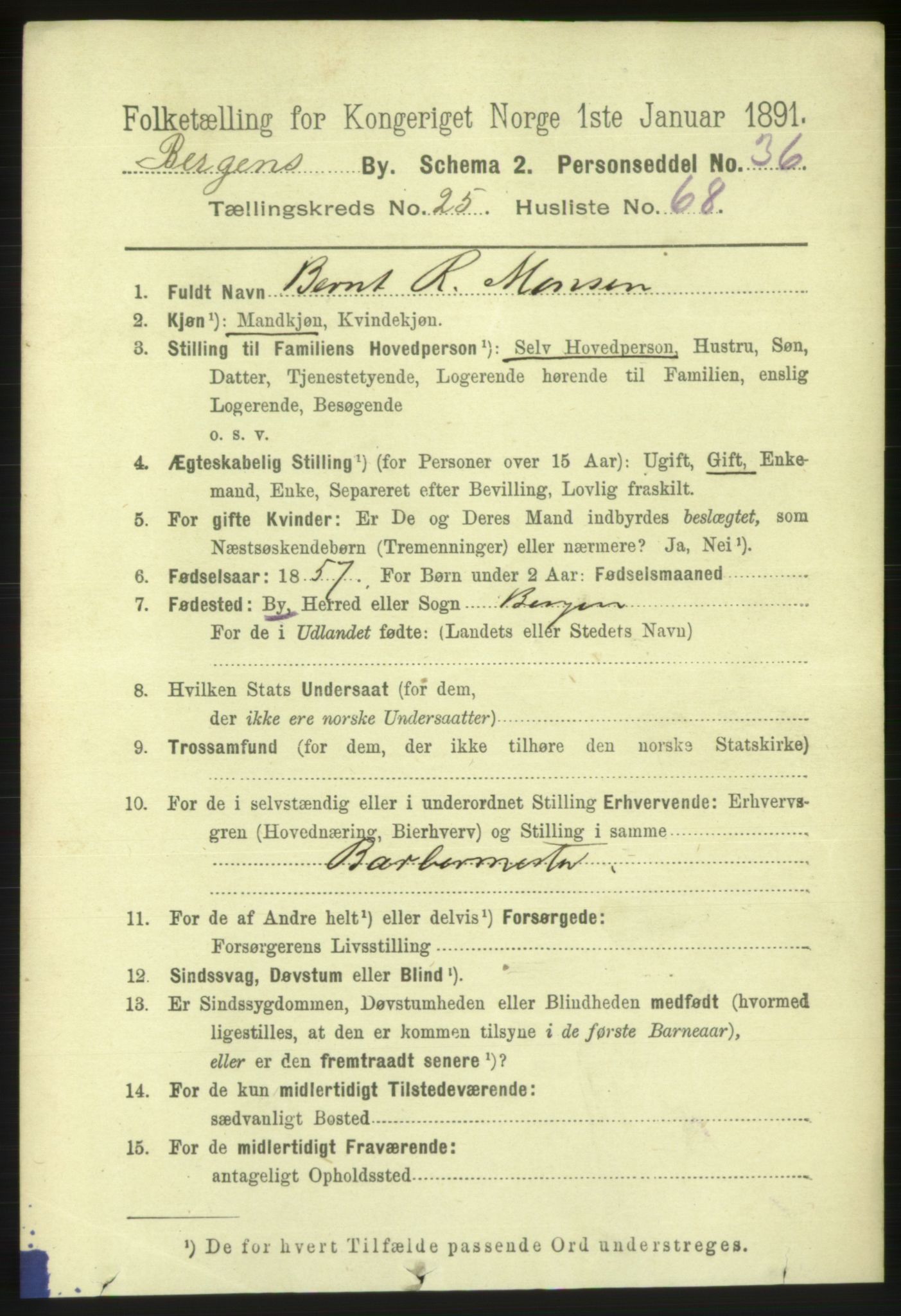 RA, Folketelling 1891 for 1301 Bergen kjøpstad, 1891, s. 34306