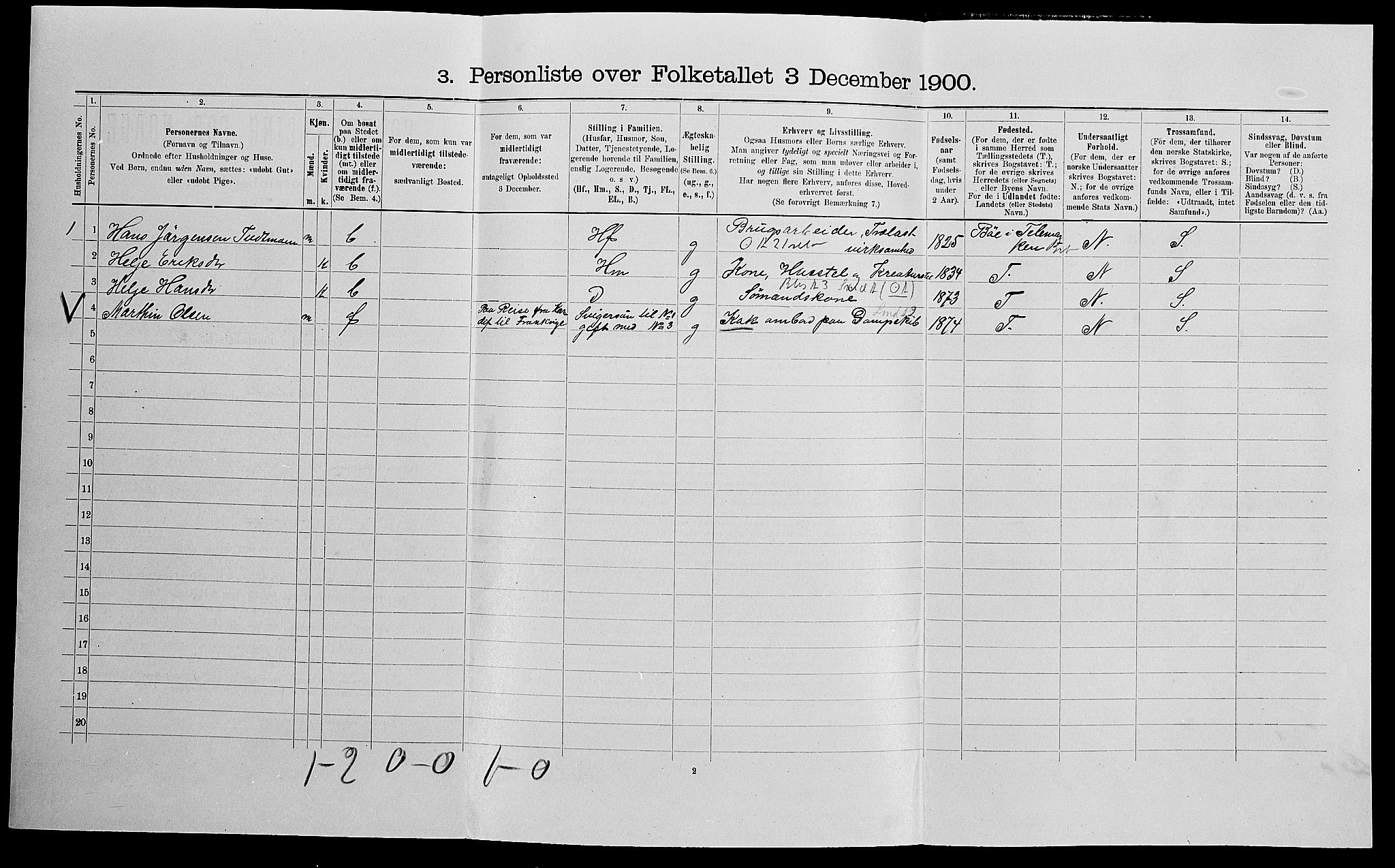 SAK, Folketelling 1900 for 0919 Froland herred, 1900, s. 613