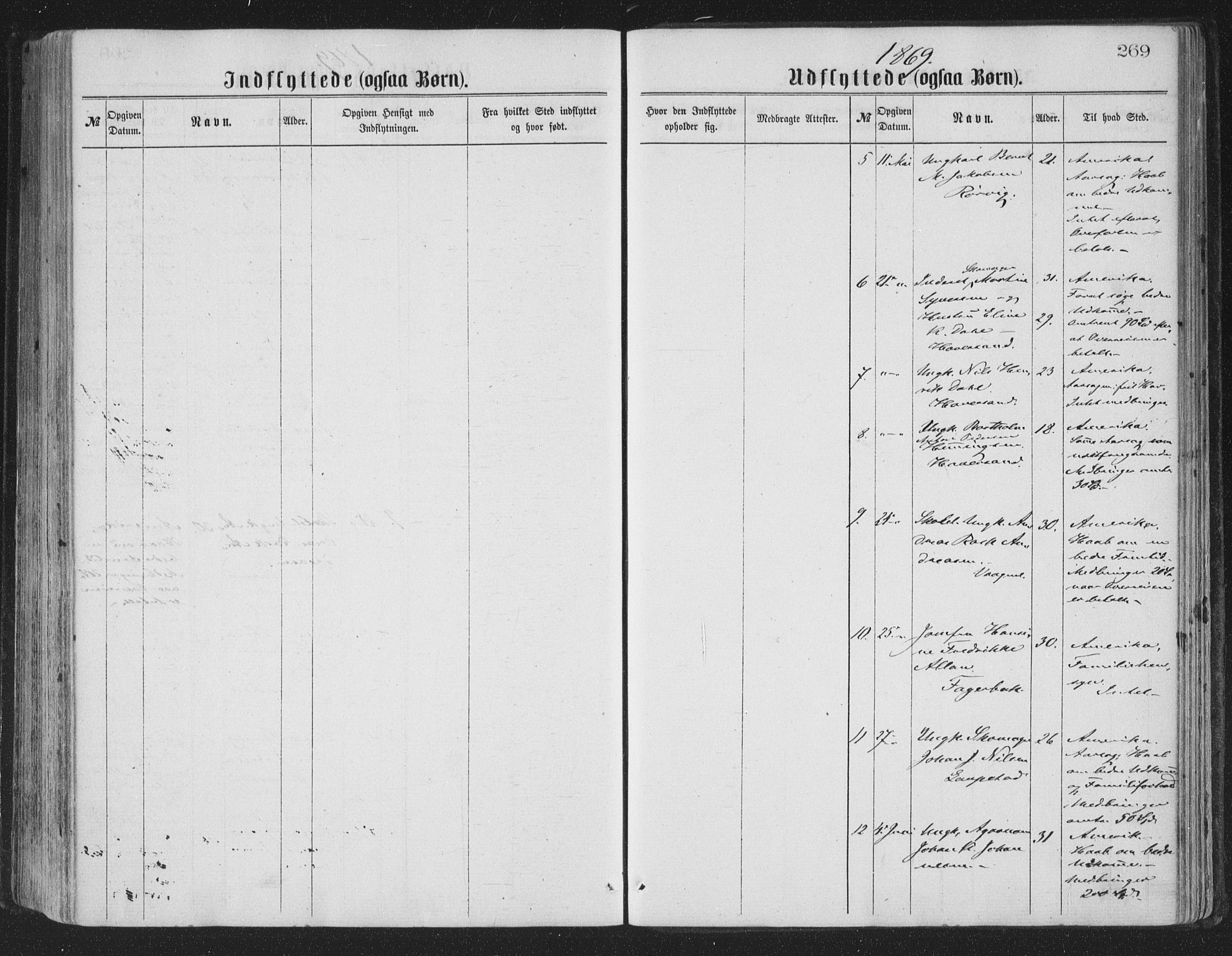 Ministerialprotokoller, klokkerbøker og fødselsregistre - Nordland, AV/SAT-A-1459/874/L1057: Ministerialbok nr. 874A01, 1866-1877, s. 269