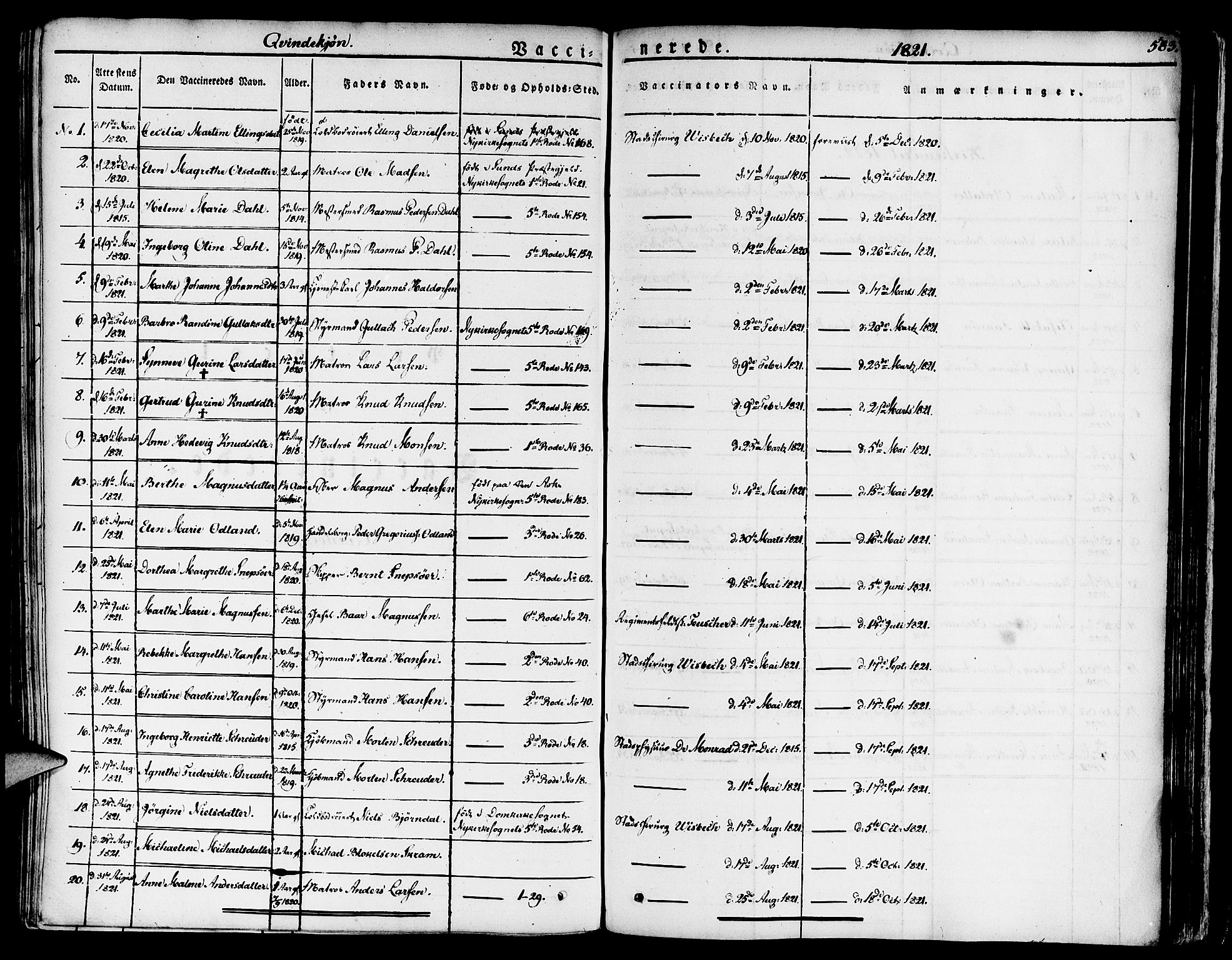 Nykirken Sokneprestembete, AV/SAB-A-77101/H/Haa/L0012: Ministerialbok nr. A 12, 1821-1844, s. 583