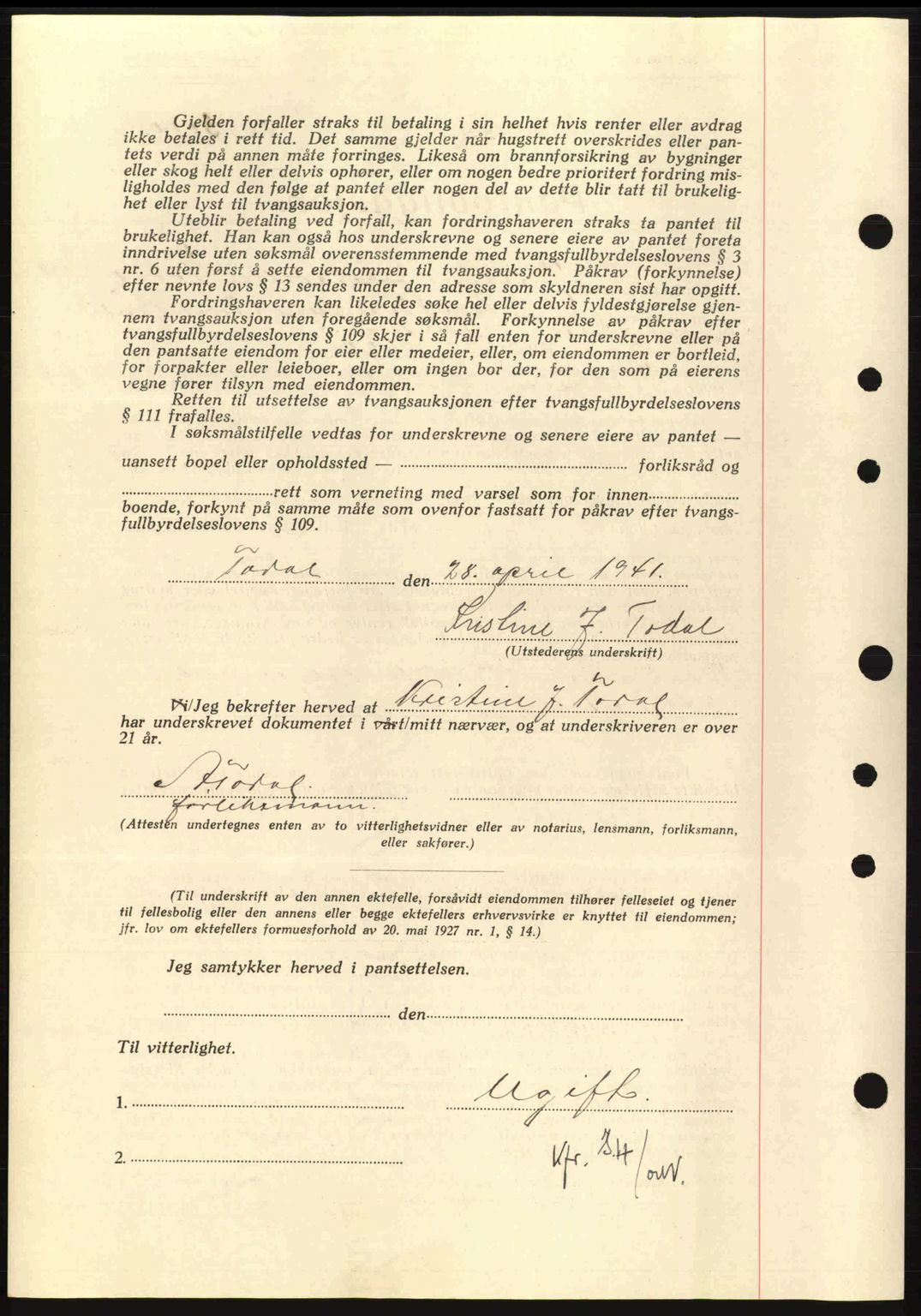 Nordmøre sorenskriveri, AV/SAT-A-4132/1/2/2Ca: Pantebok nr. B88, 1941-1942, Dagboknr: 770/1941