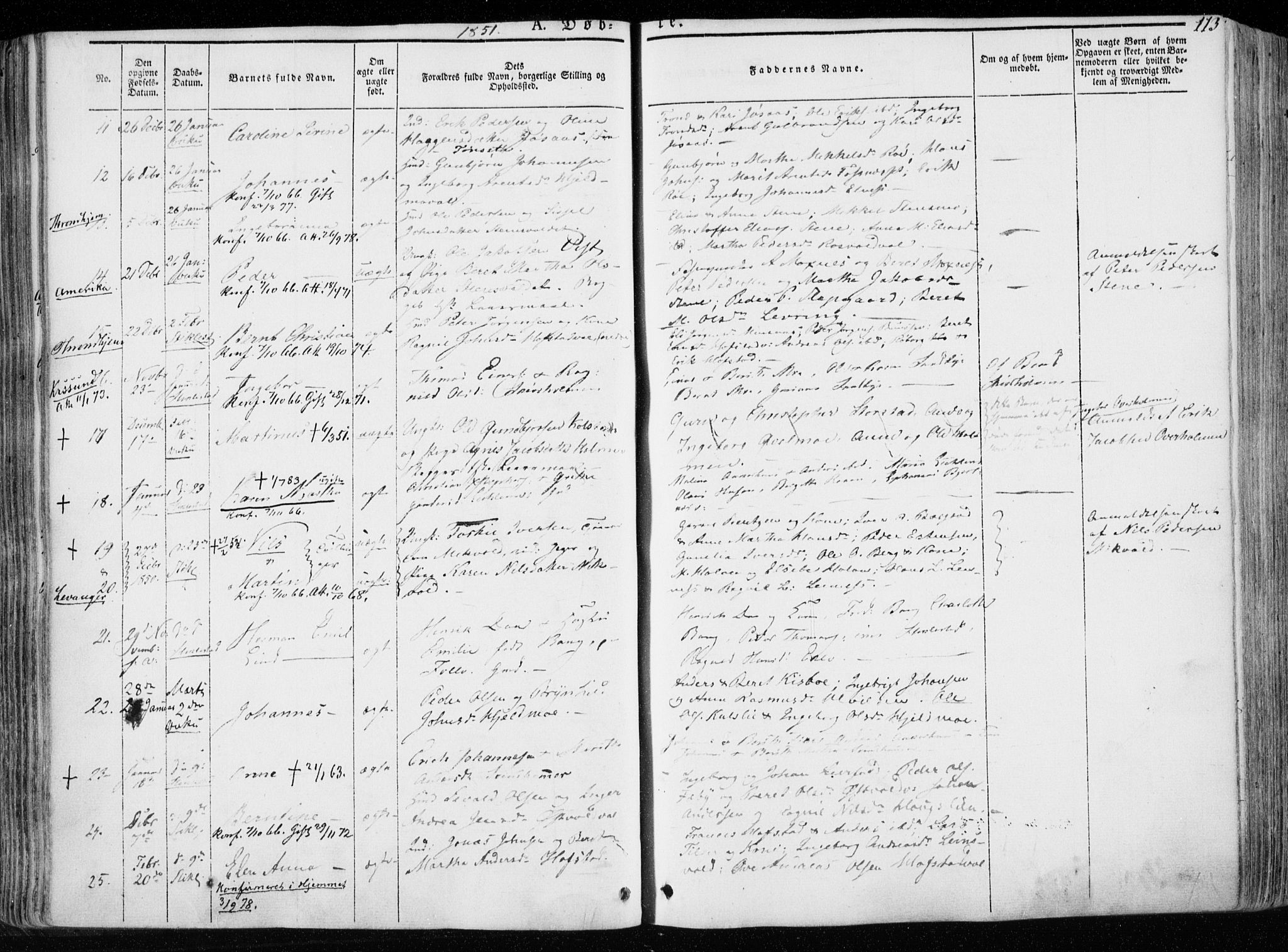 Ministerialprotokoller, klokkerbøker og fødselsregistre - Nord-Trøndelag, SAT/A-1458/723/L0239: Ministerialbok nr. 723A08, 1841-1851, s. 113