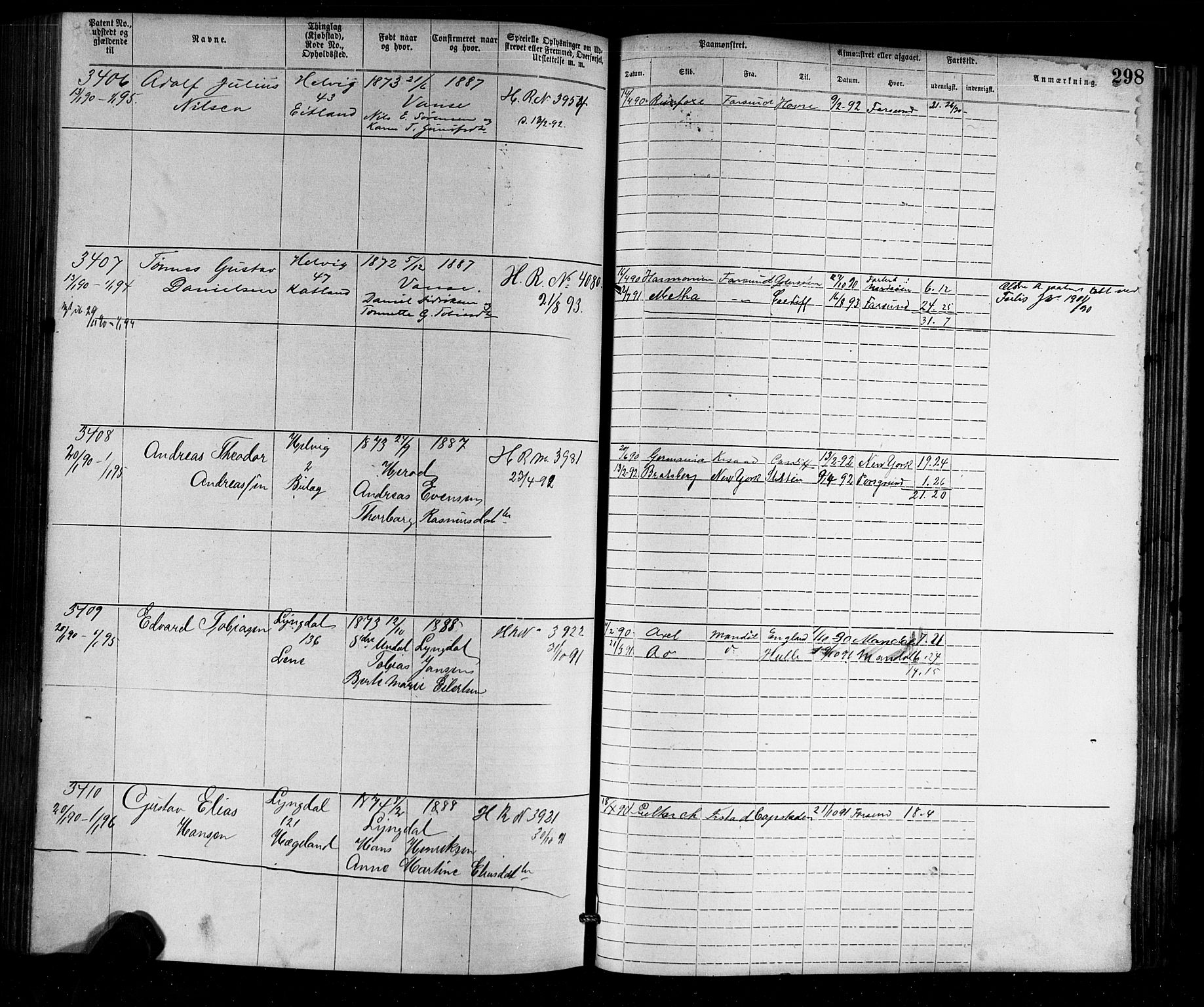Farsund mønstringskrets, AV/SAK-2031-0017/F/Fa/L0002: Annotasjonsrulle nr 1921-3815 med register, M-2, 1877-1894, s. 331