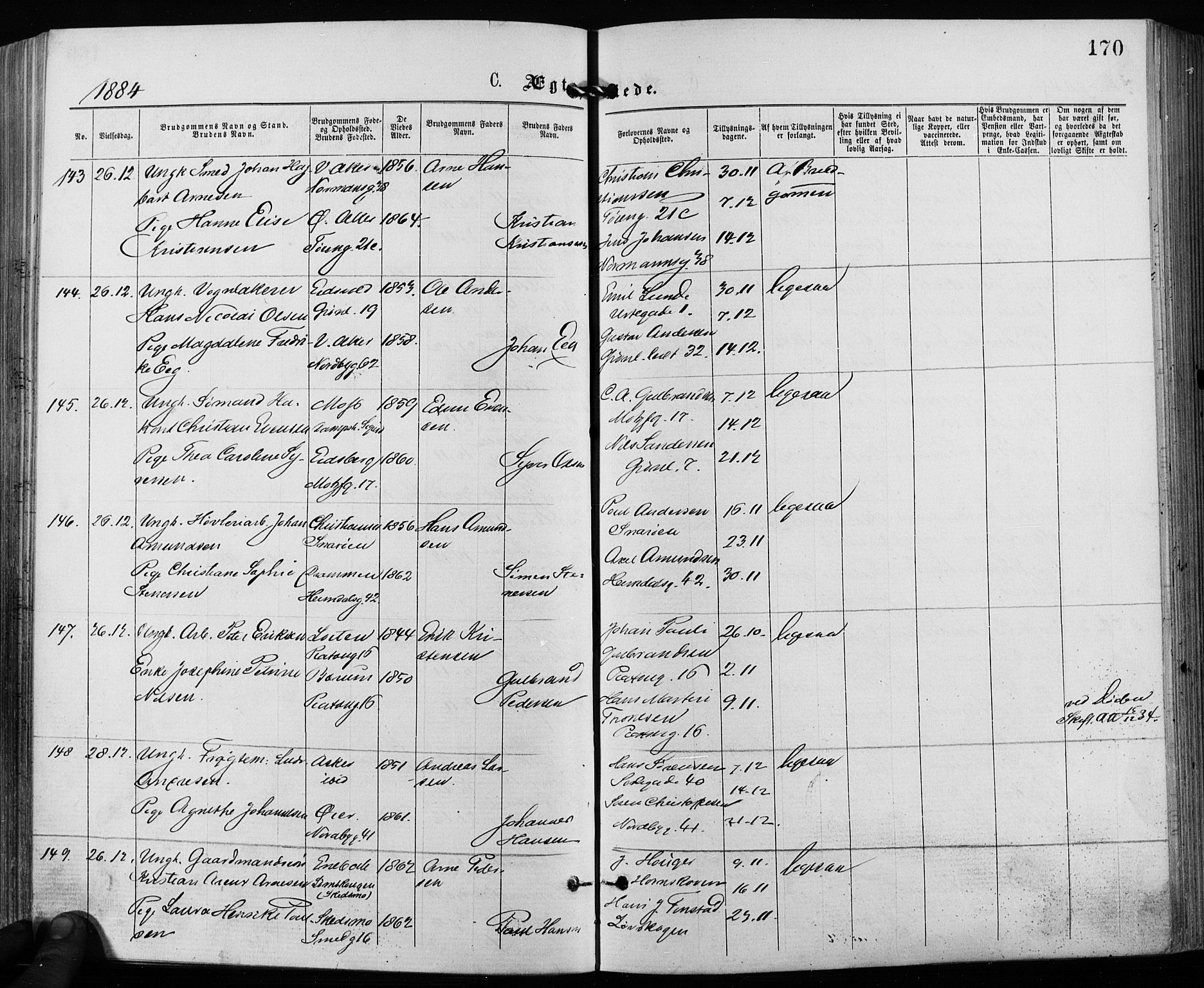 Grønland prestekontor Kirkebøker, AV/SAO-A-10848/F/Fa/L0006: Ministerialbok nr. 6, 1877-1886, s. 170