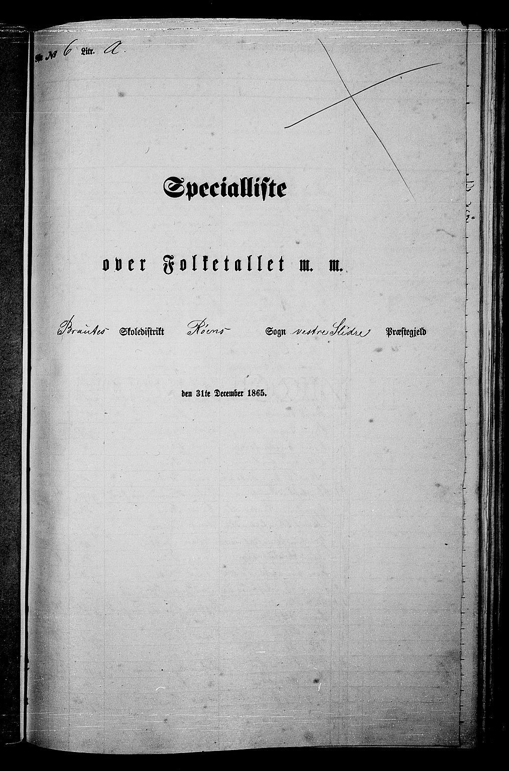 RA, Folketelling 1865 for 0543P Vestre Slidre prestegjeld, 1865, s. 101