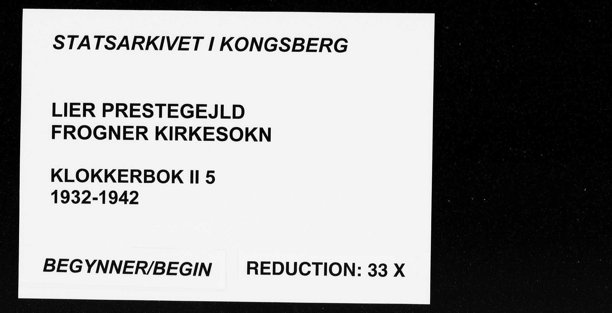 Lier kirkebøker, AV/SAKO-A-230/G/Gb/L0005: Klokkerbok nr. II 5, 1932-1942