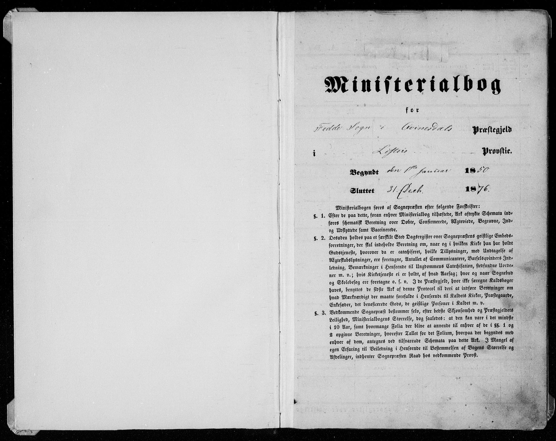 Kvinesdal sokneprestkontor, AV/SAK-1111-0026/F/Fa/Faa/L0002: Ministerialbok nr. A 2, 1850-1876