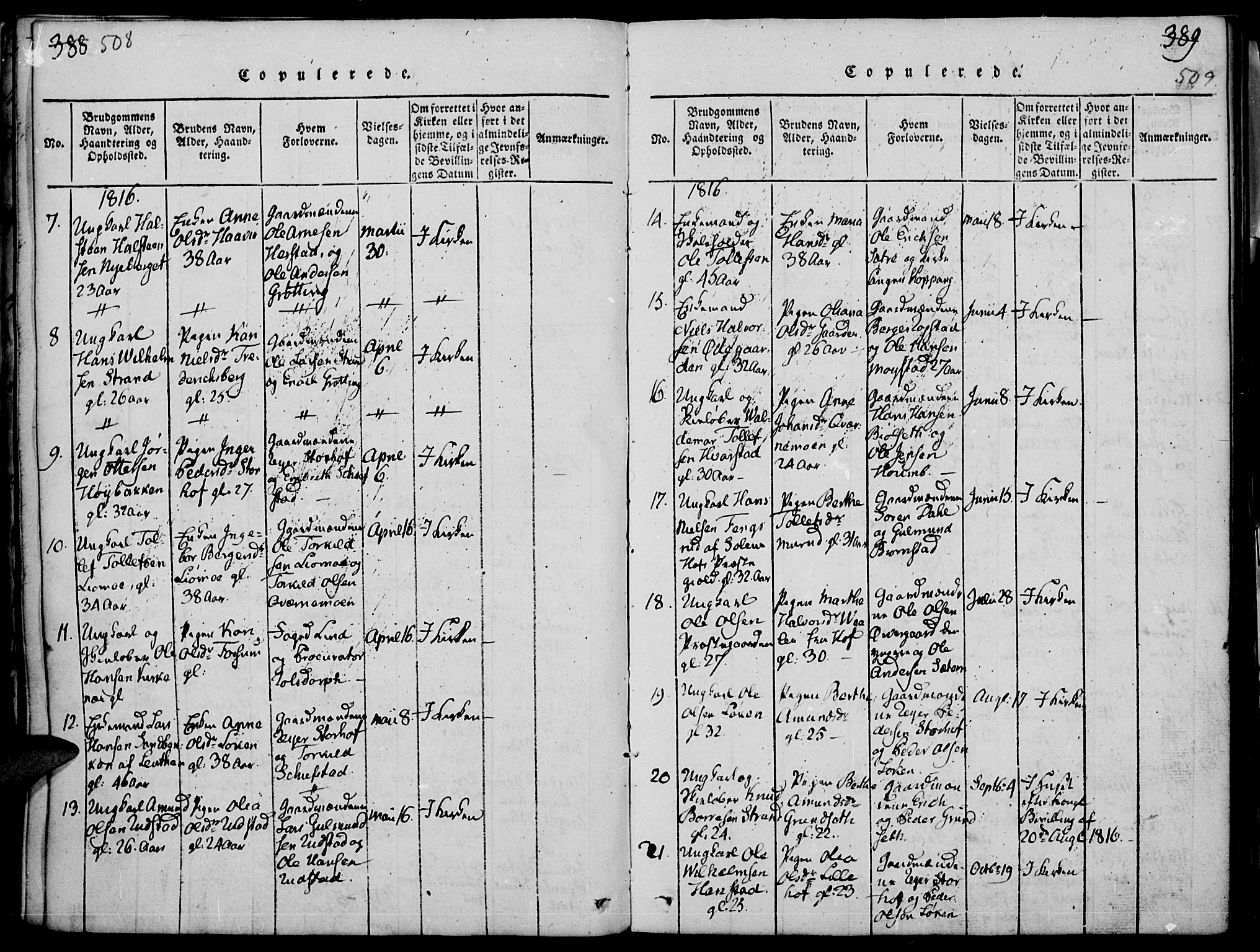 Elverum prestekontor, SAH/PREST-044/H/Ha/Haa/L0007: Ministerialbok nr. 7, 1815-1830, s. 508-509