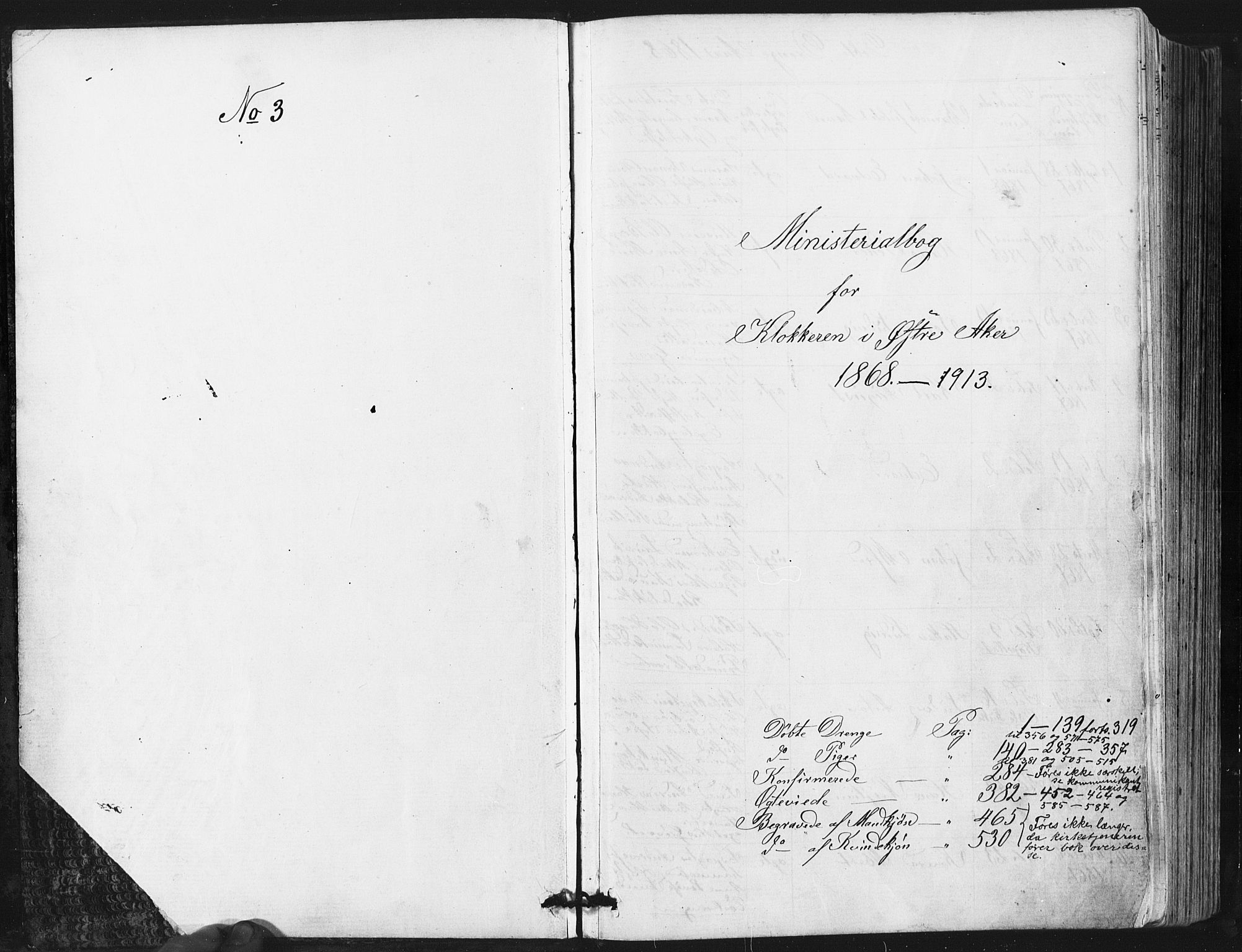 Østre Aker prestekontor Kirkebøker, AV/SAO-A-10840/G/Ga/L0003: Klokkerbok nr. I 3, 1868-1913