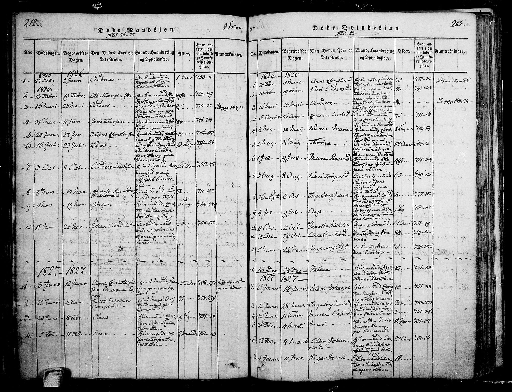 Skoger kirkebøker, SAKO/A-59/F/Fa/L0002: Ministerialbok nr. I 2 /1, 1814-1842, s. 212-213