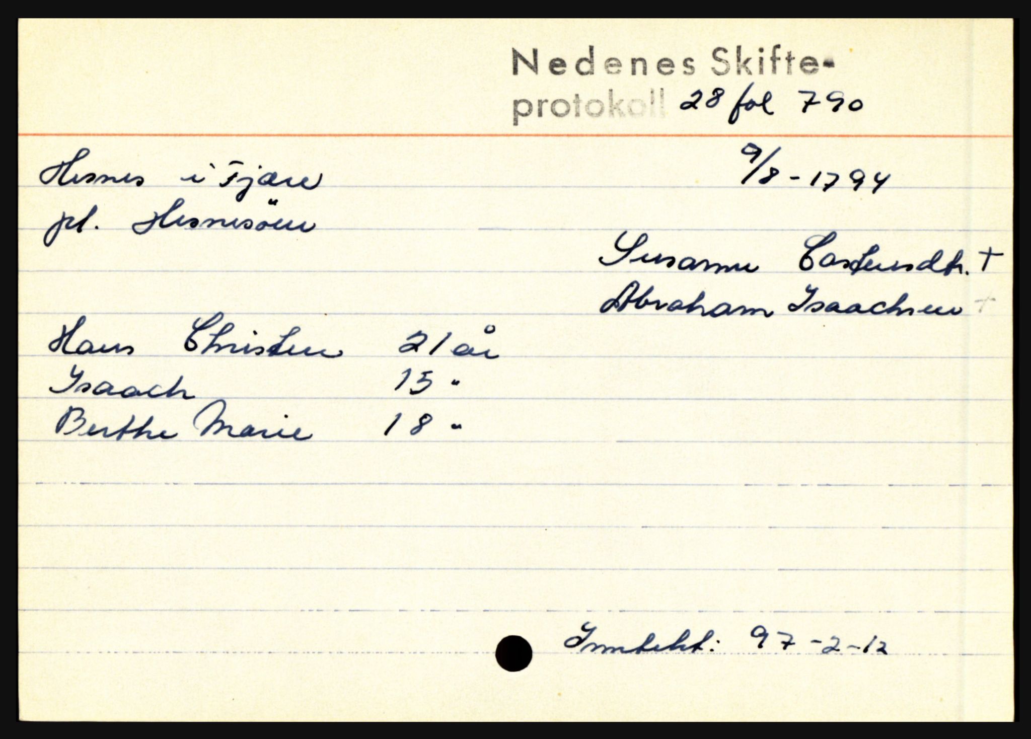 Nedenes sorenskriveri før 1824, AV/SAK-1221-0007/H, s. 12043
