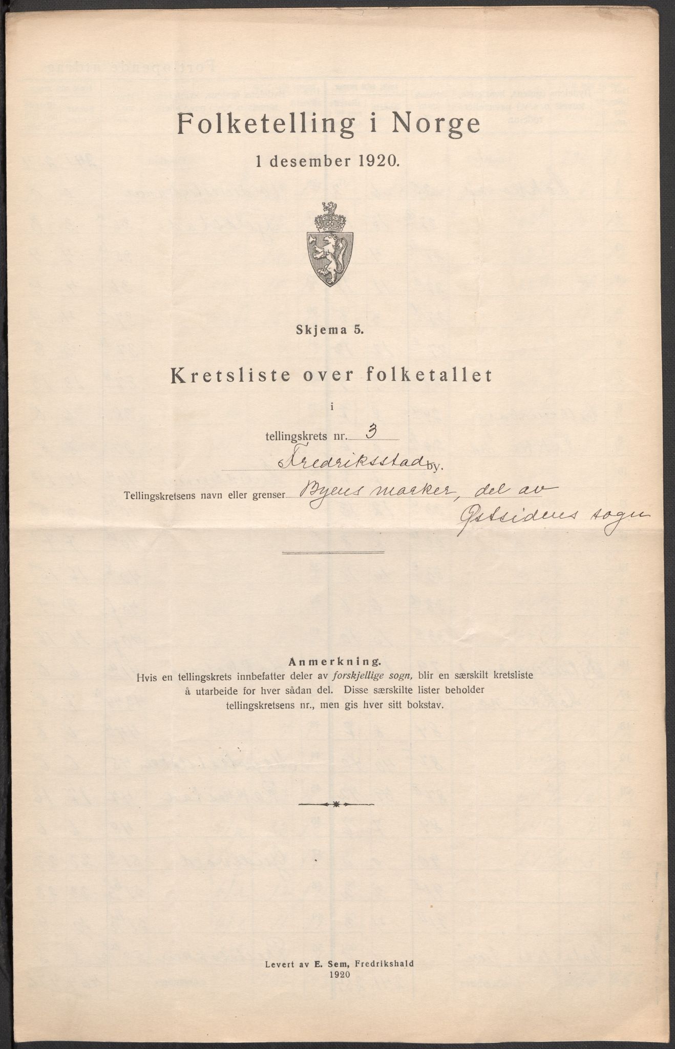 SAO, Folketelling 1920 for 0103 Fredrikstad kjøpstad, 1920, s. 11