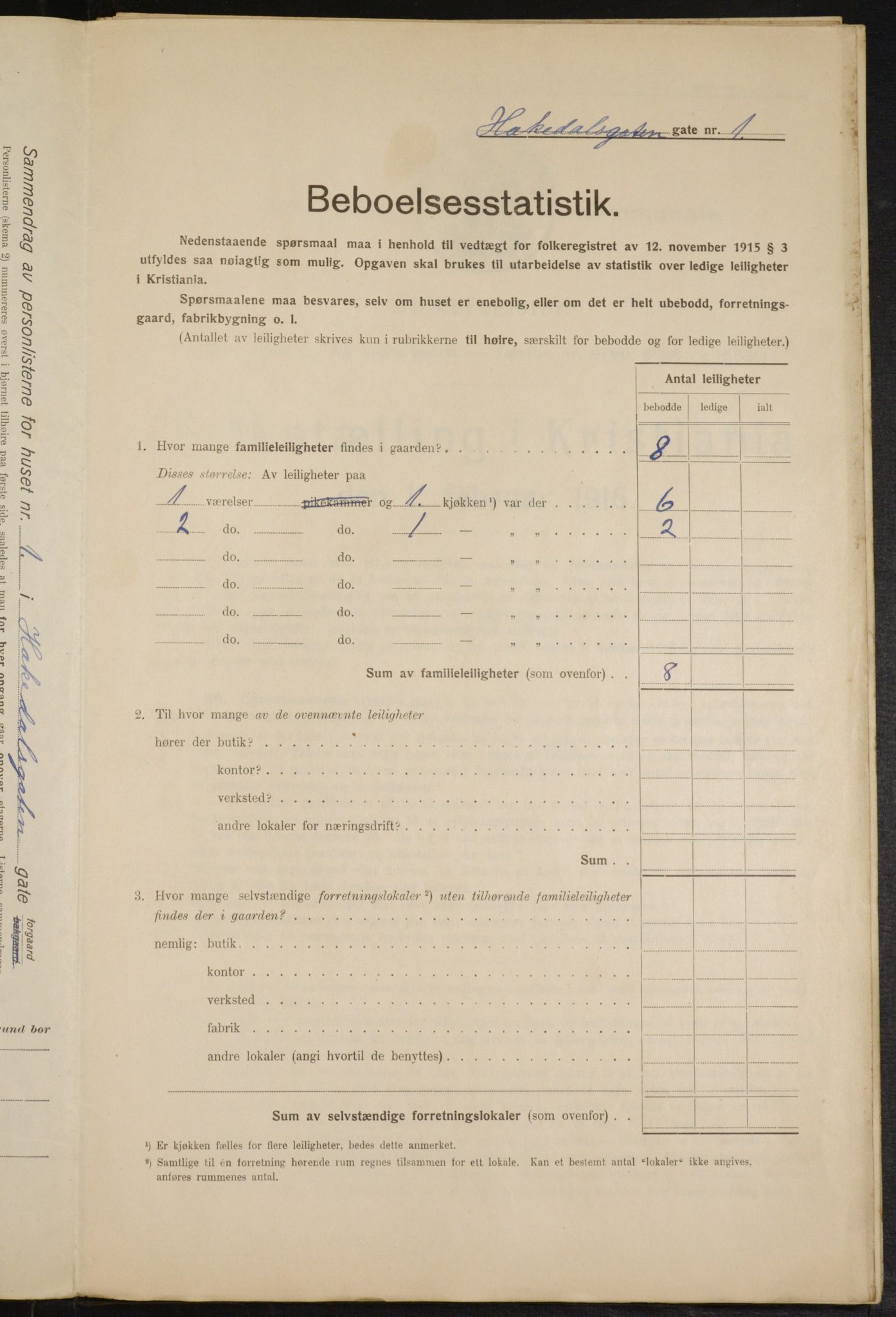 OBA, Kommunal folketelling 1.2.1916 for Kristiania, 1916, s. 34545