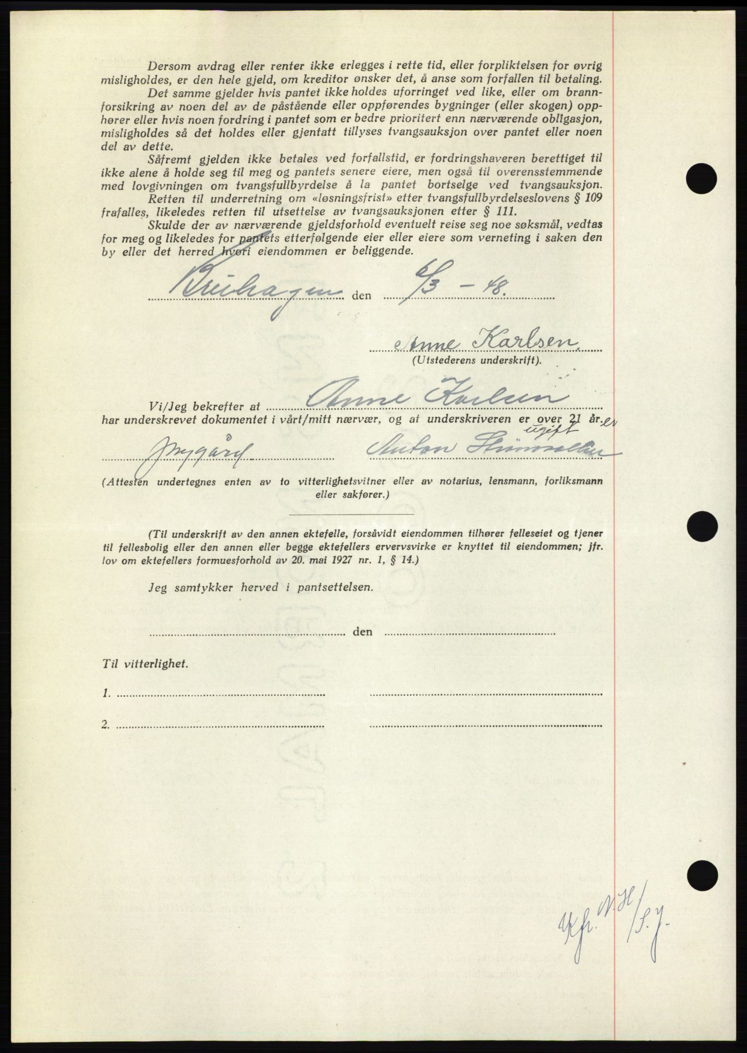 Nordmøre sorenskriveri, AV/SAT-A-4132/1/2/2Ca: Pantebok nr. B98, 1948-1948, Dagboknr: 612/1948