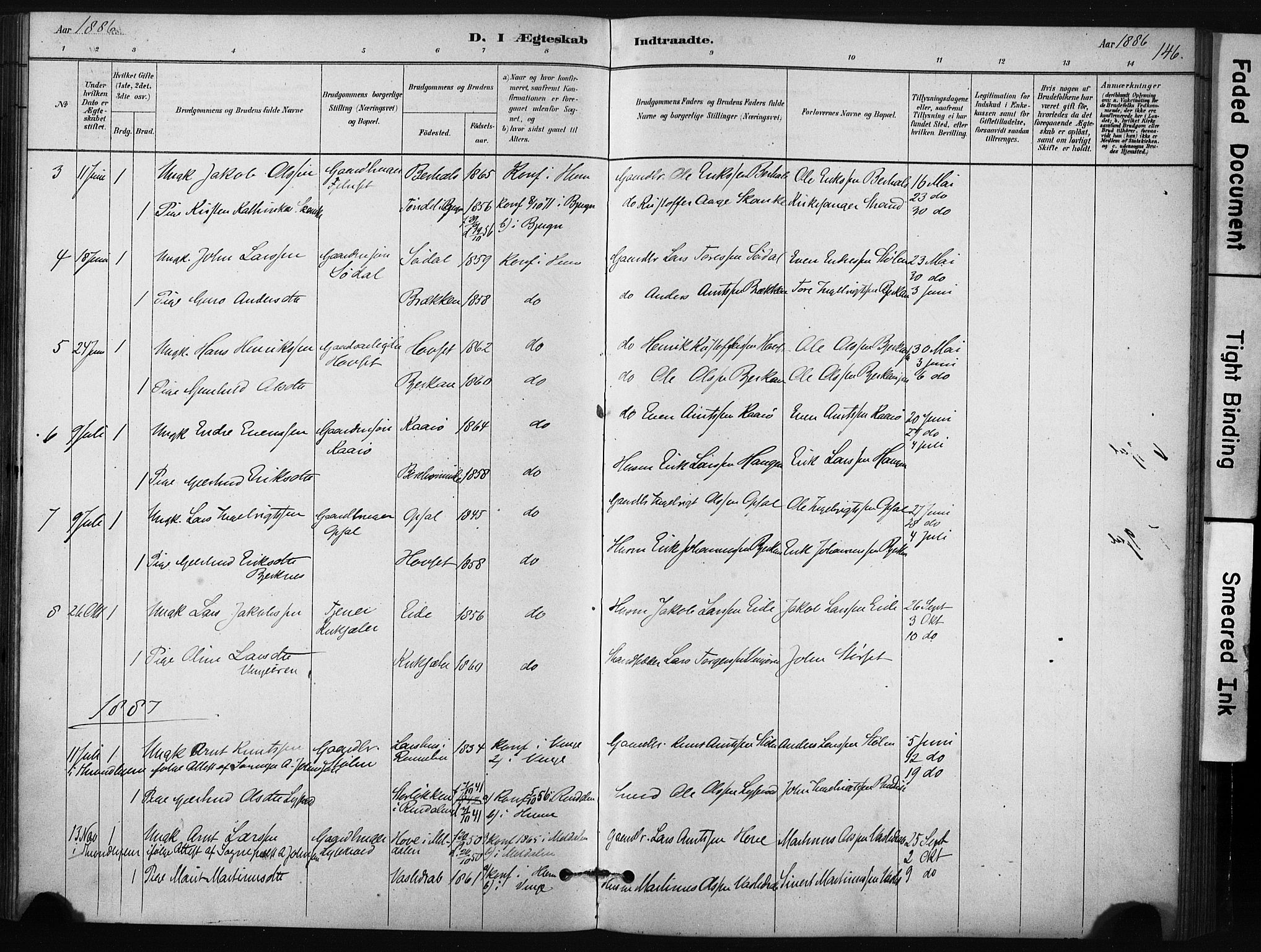 Ministerialprotokoller, klokkerbøker og fødselsregistre - Sør-Trøndelag, AV/SAT-A-1456/631/L0512: Ministerialbok nr. 631A01, 1879-1912, s. 146