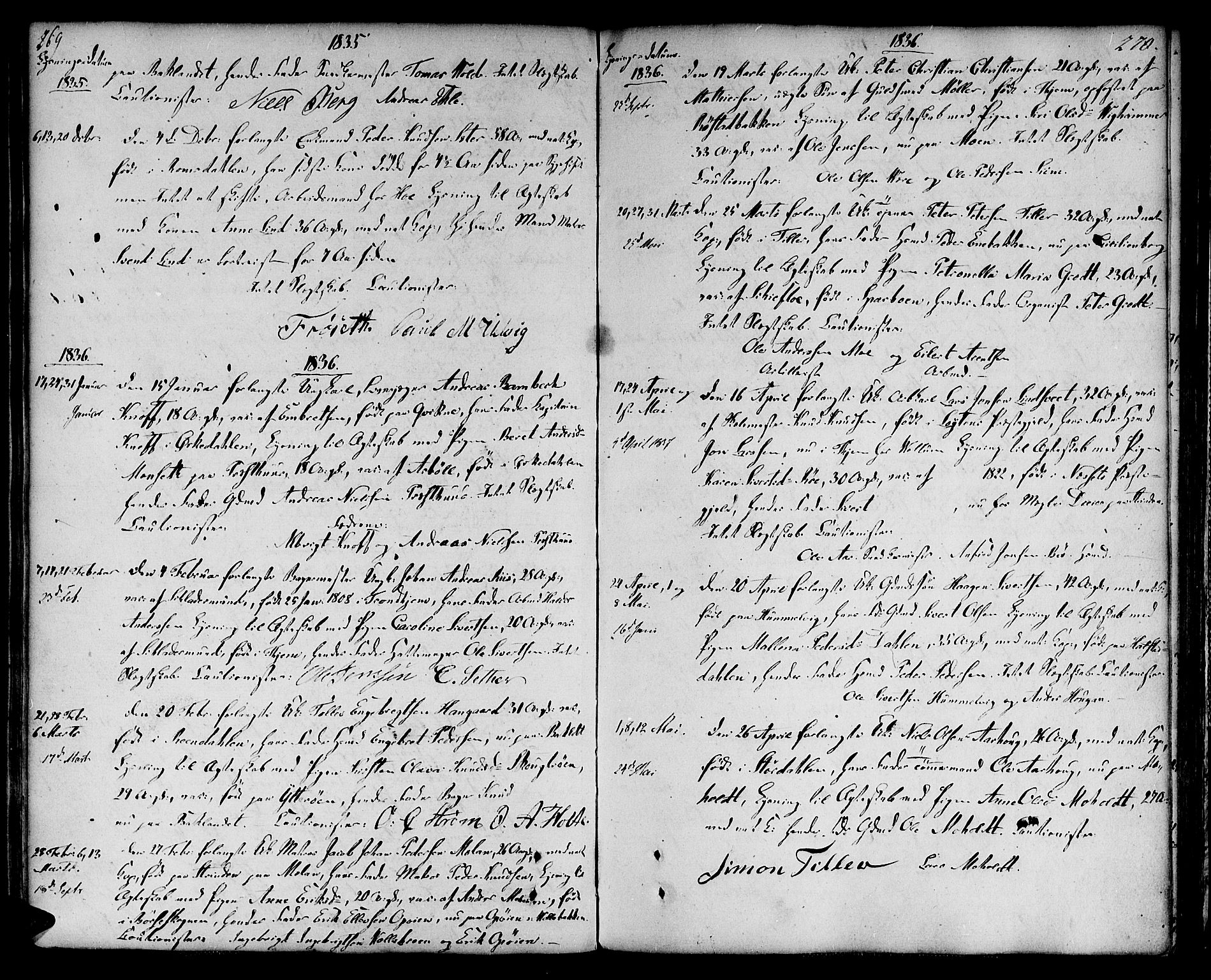 Ministerialprotokoller, klokkerbøker og fødselsregistre - Sør-Trøndelag, SAT/A-1456/604/L0181: Ministerialbok nr. 604A02, 1798-1817, s. 269-270