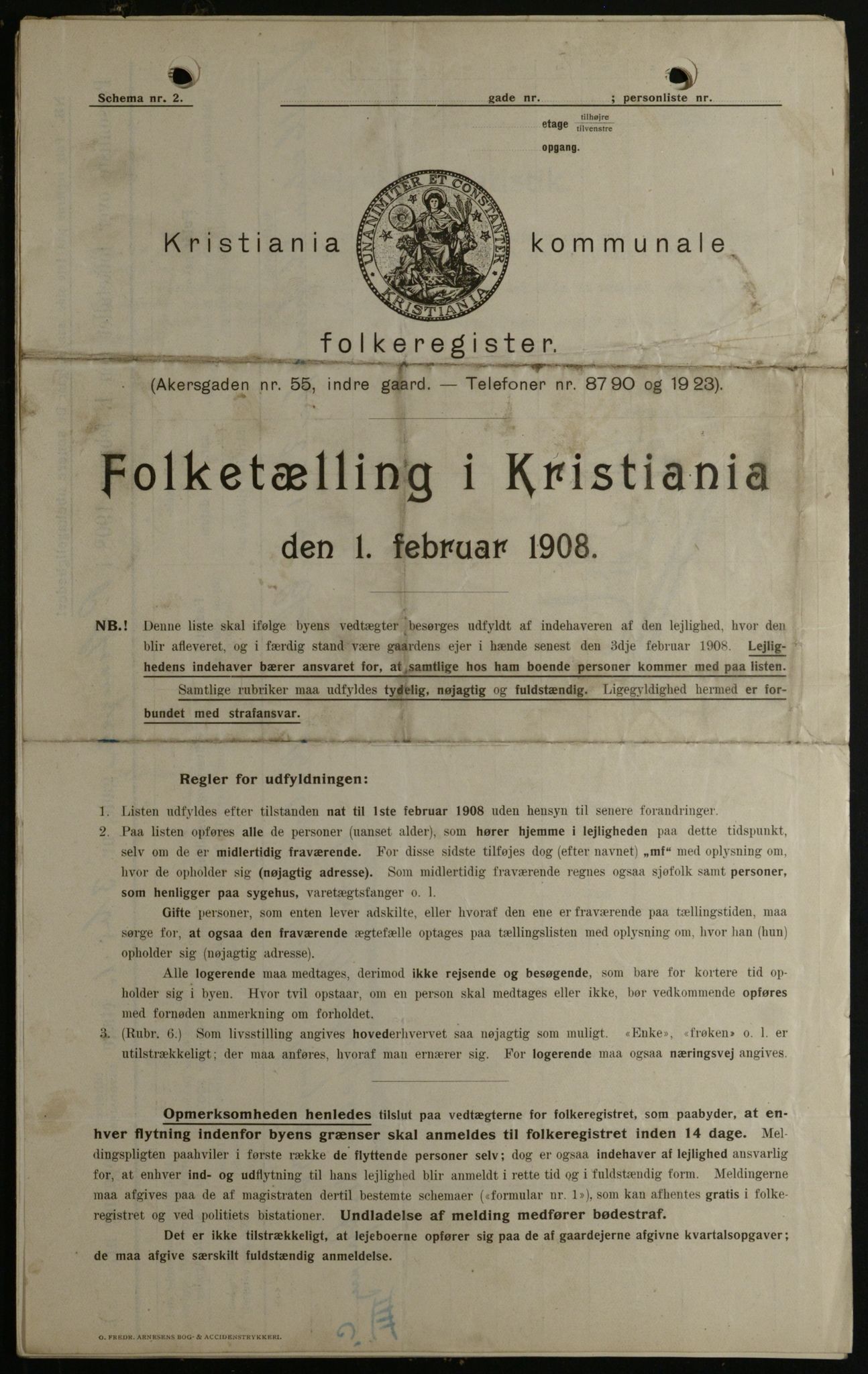 OBA, Kommunal folketelling 1.2.1908 for Kristiania kjøpstad, 1908, s. 93276