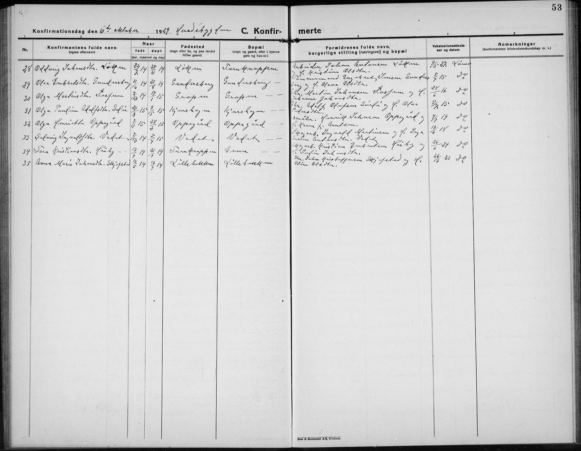 Elverum prestekontor, AV/SAH-PREST-044/H/Ha/Hab/L0032: Klokkerbok nr. 32, 1922-1936, s. 53