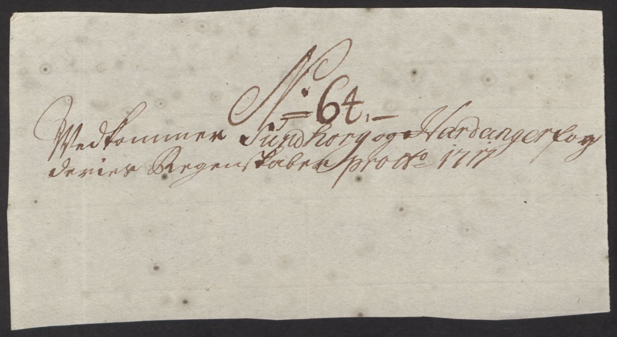 Rentekammeret inntil 1814, Reviderte regnskaper, Fogderegnskap, AV/RA-EA-4092/R48/L2994: Fogderegnskap Sunnhordland og Hardanger, 1717, s. 328