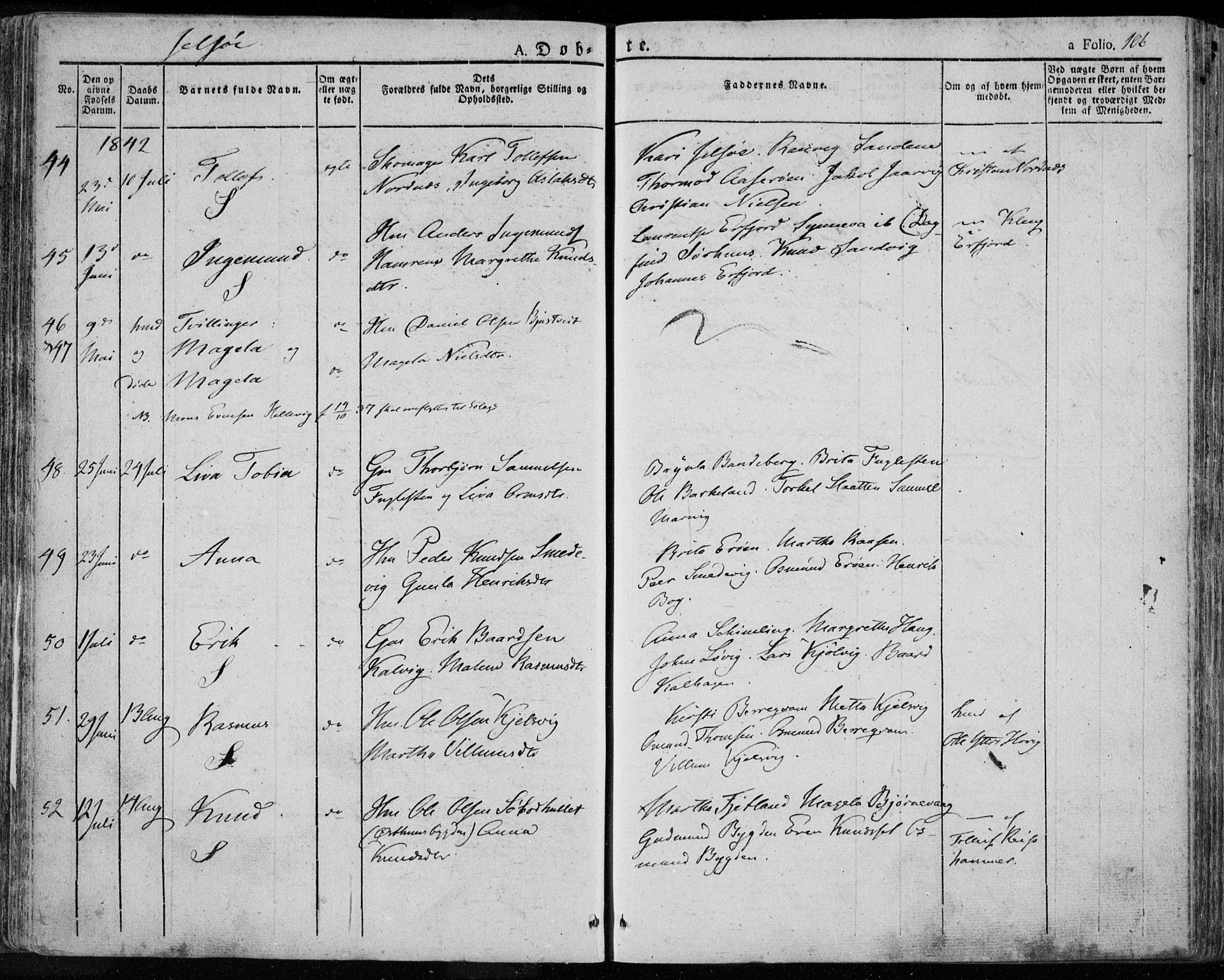 Jelsa sokneprestkontor, AV/SAST-A-101842/01/IV: Ministerialbok nr. A 6.1, 1828-1853, s. 106