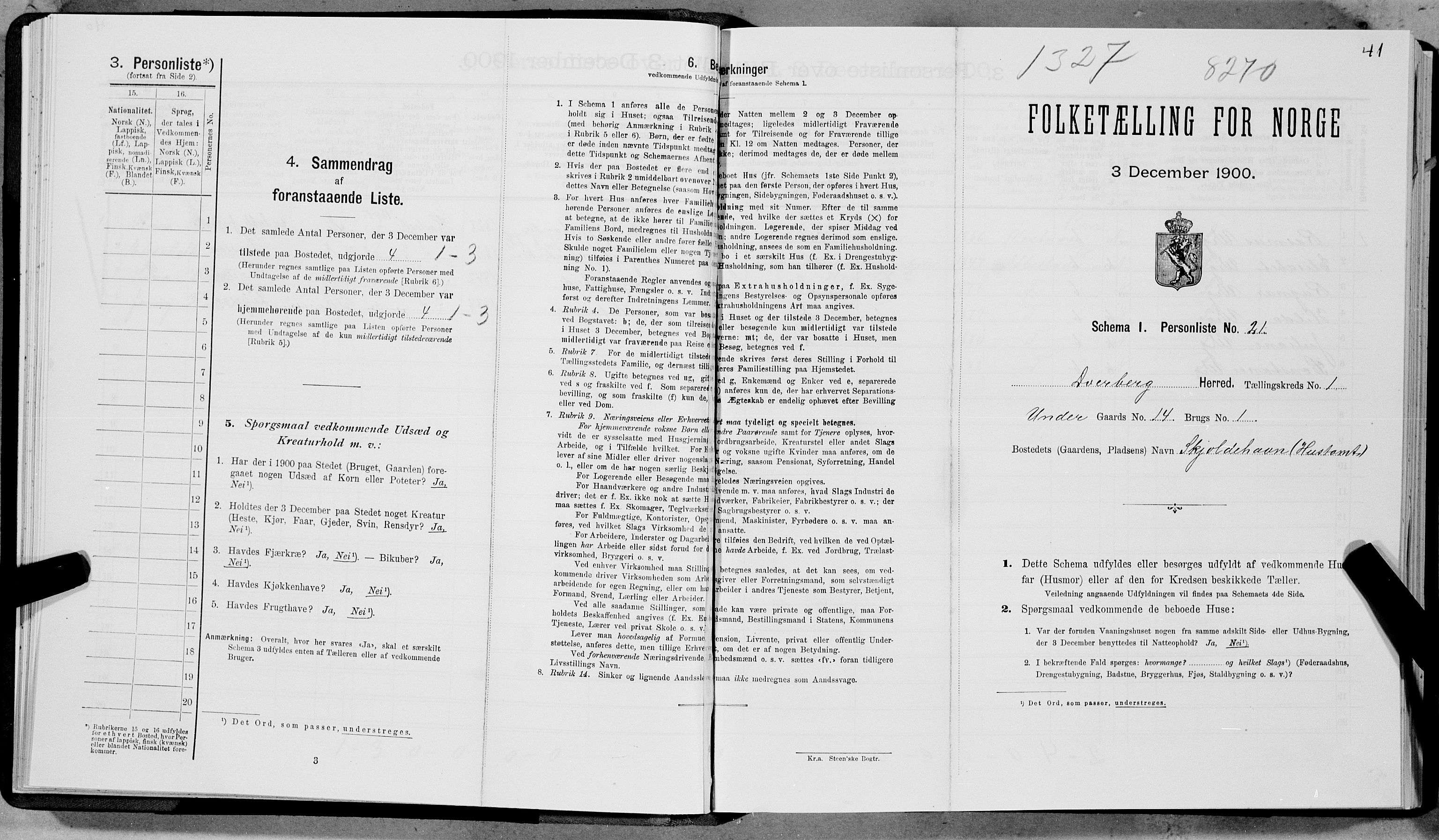 SAT, Folketelling 1900 for 1872 Dverberg herred, 1900, s. 72