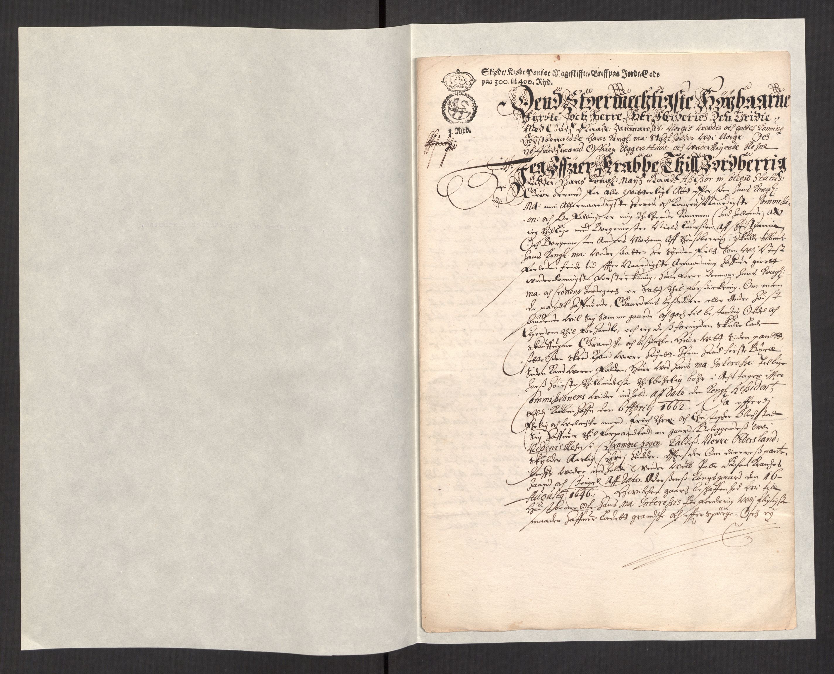 Rentekammeret, Kammerkanselliet, RA/EA-3111/G/Gg/Ggj/Ggja/L0001a: Skjøter utstedt av myndigheter i Norge og senere ombyttet med kongelige konfirmasjonsskjøter, 1663-1669, s. 285