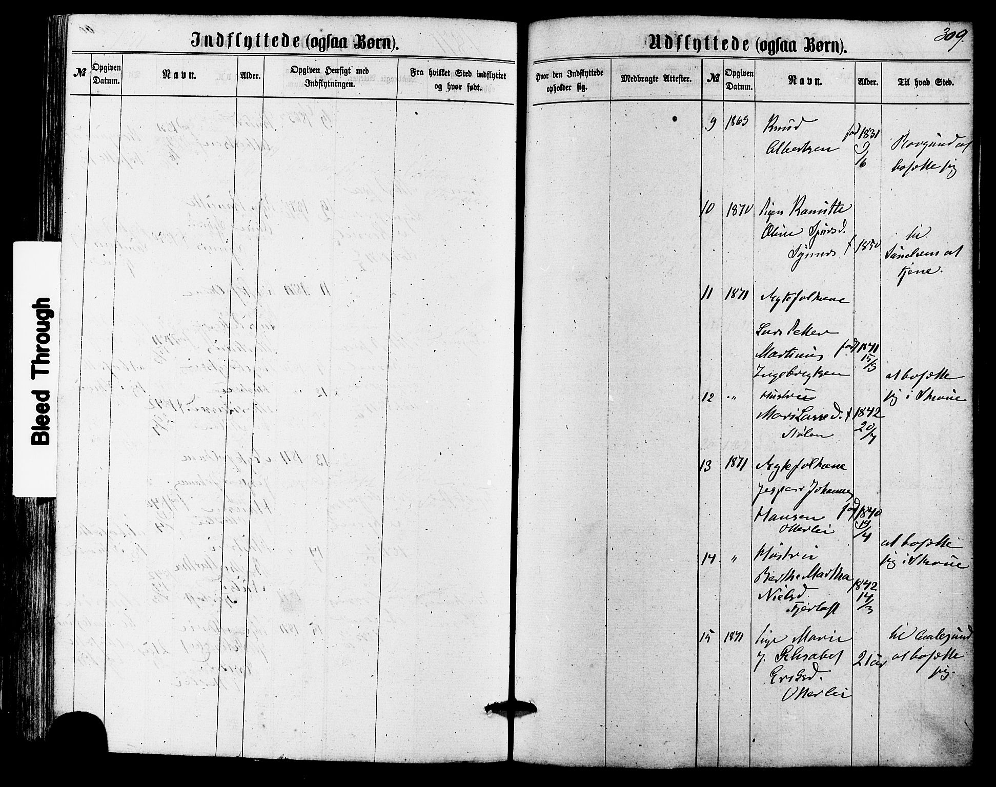 Ministerialprotokoller, klokkerbøker og fødselsregistre - Møre og Romsdal, SAT/A-1454/536/L0498: Ministerialbok nr. 536A07, 1862-1875, s. 309