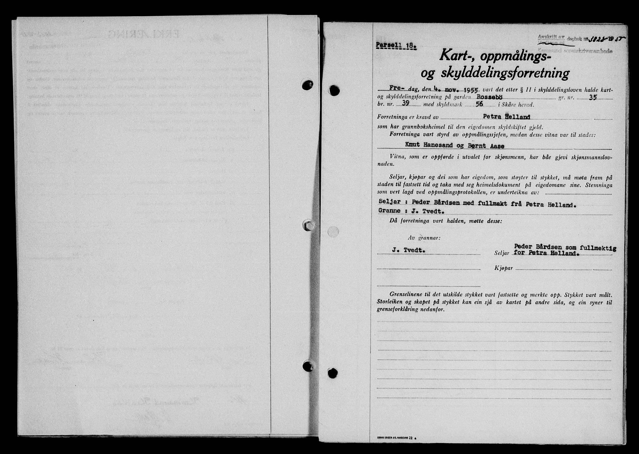 Karmsund sorenskriveri, SAST/A-100311/01/II/IIB/L0117: Pantebok nr. 97Ab, 1955-1955, Dagboknr: 3823/1955