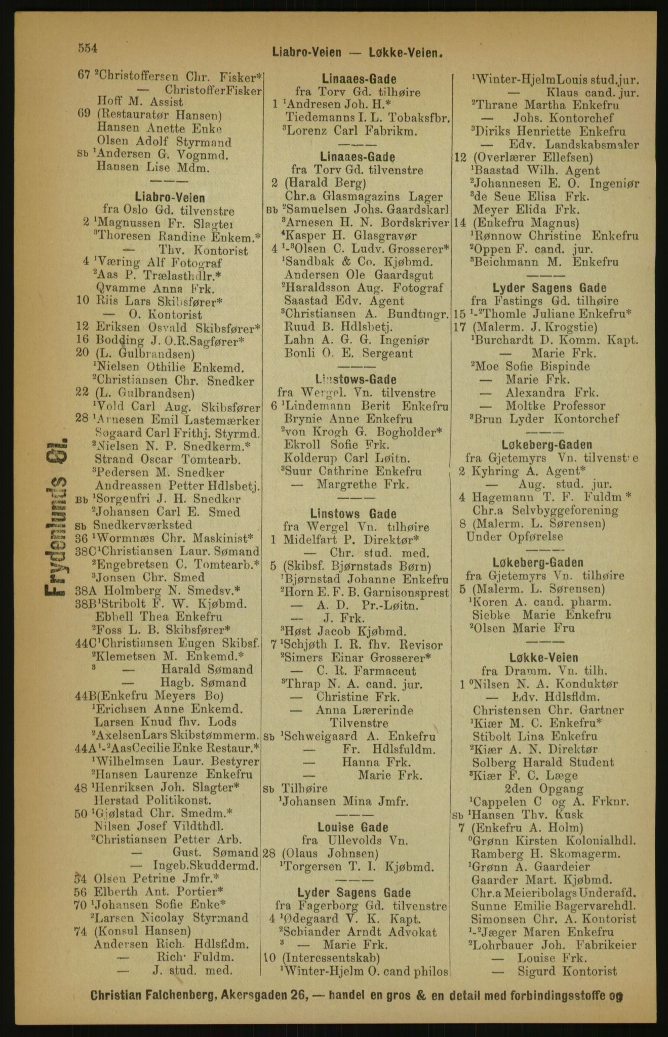 Kristiania/Oslo adressebok, PUBL/-, 1891, s. 554