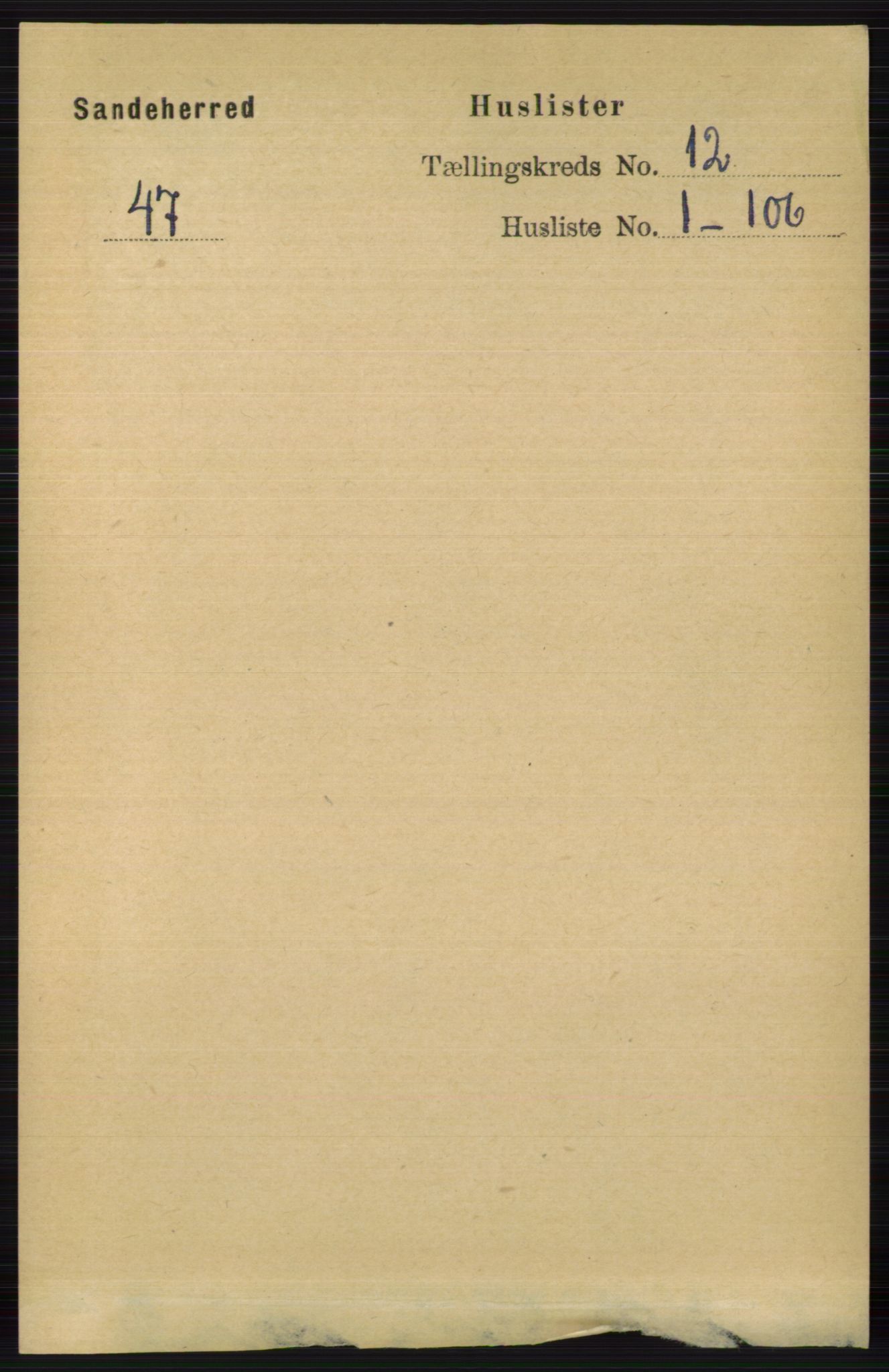 RA, Folketelling 1891 for 0724 Sandeherred herred, 1891, s. 7247