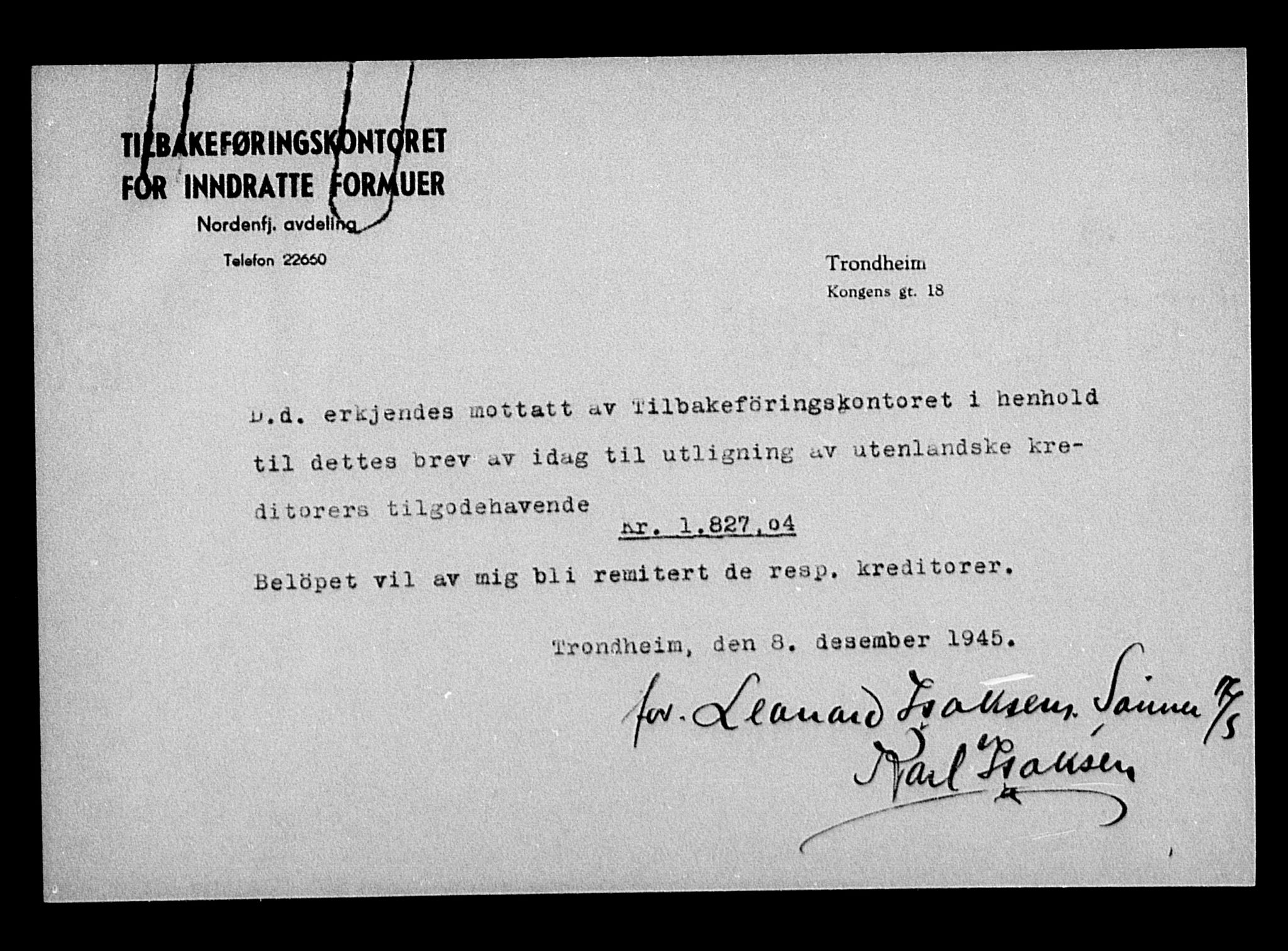 Justisdepartementet, Tilbakeføringskontoret for inndratte formuer, AV/RA-S-1564/H/Hc/Hca/L0898: --, 1945-1947, s. 34