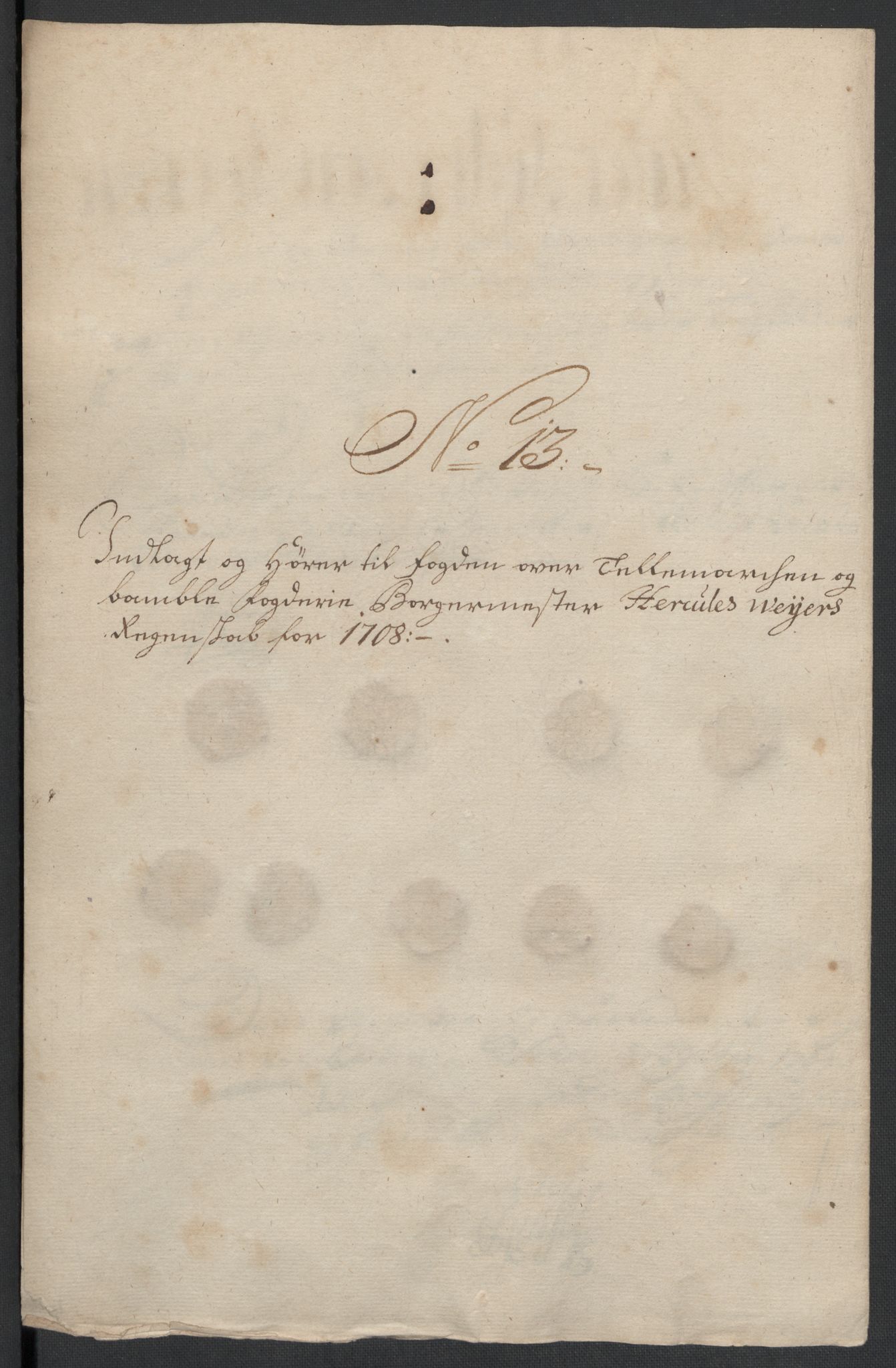 Rentekammeret inntil 1814, Reviderte regnskaper, Fogderegnskap, RA/EA-4092/R36/L2118: Fogderegnskap Øvre og Nedre Telemark og Bamble, 1708-1709, s. 115