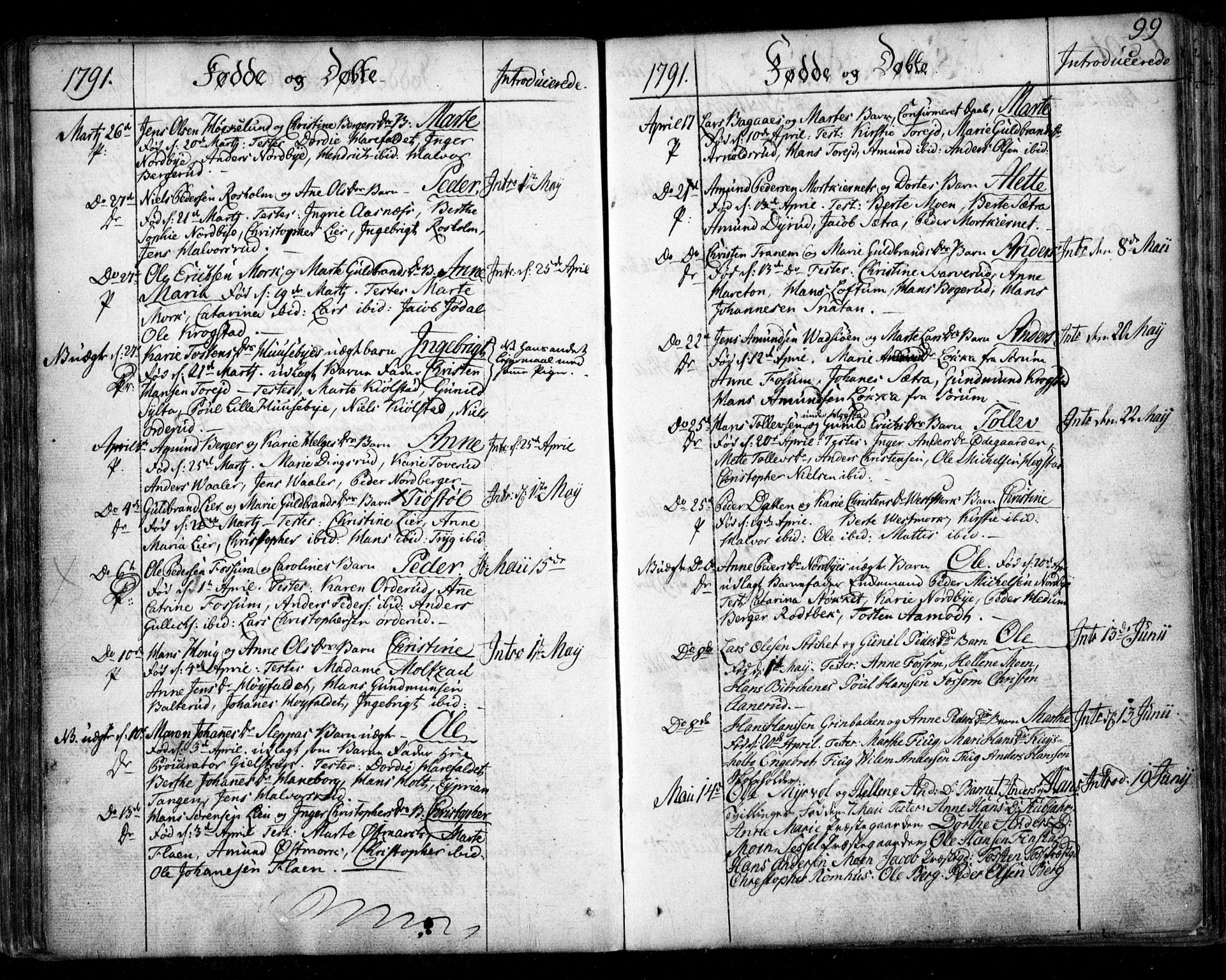 Aurskog prestekontor Kirkebøker, SAO/A-10304a/F/Fa/L0003: Ministerialbok nr. I 3, 1767-1807, s. 99