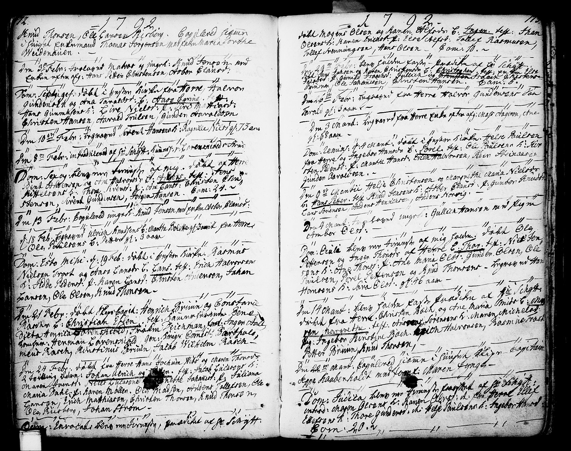 Porsgrunn kirkebøker , AV/SAKO-A-104/F/Fa/L0002: Ministerialbok nr. 2, 1764-1814, s. 172-173