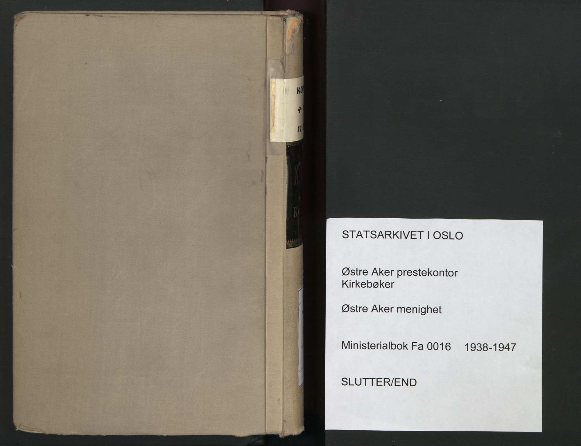 Østre Aker prestekontor Kirkebøker, SAO/A-10840/F/Fa/L0016: Ministerialbok nr. I 16, 1938-1947
