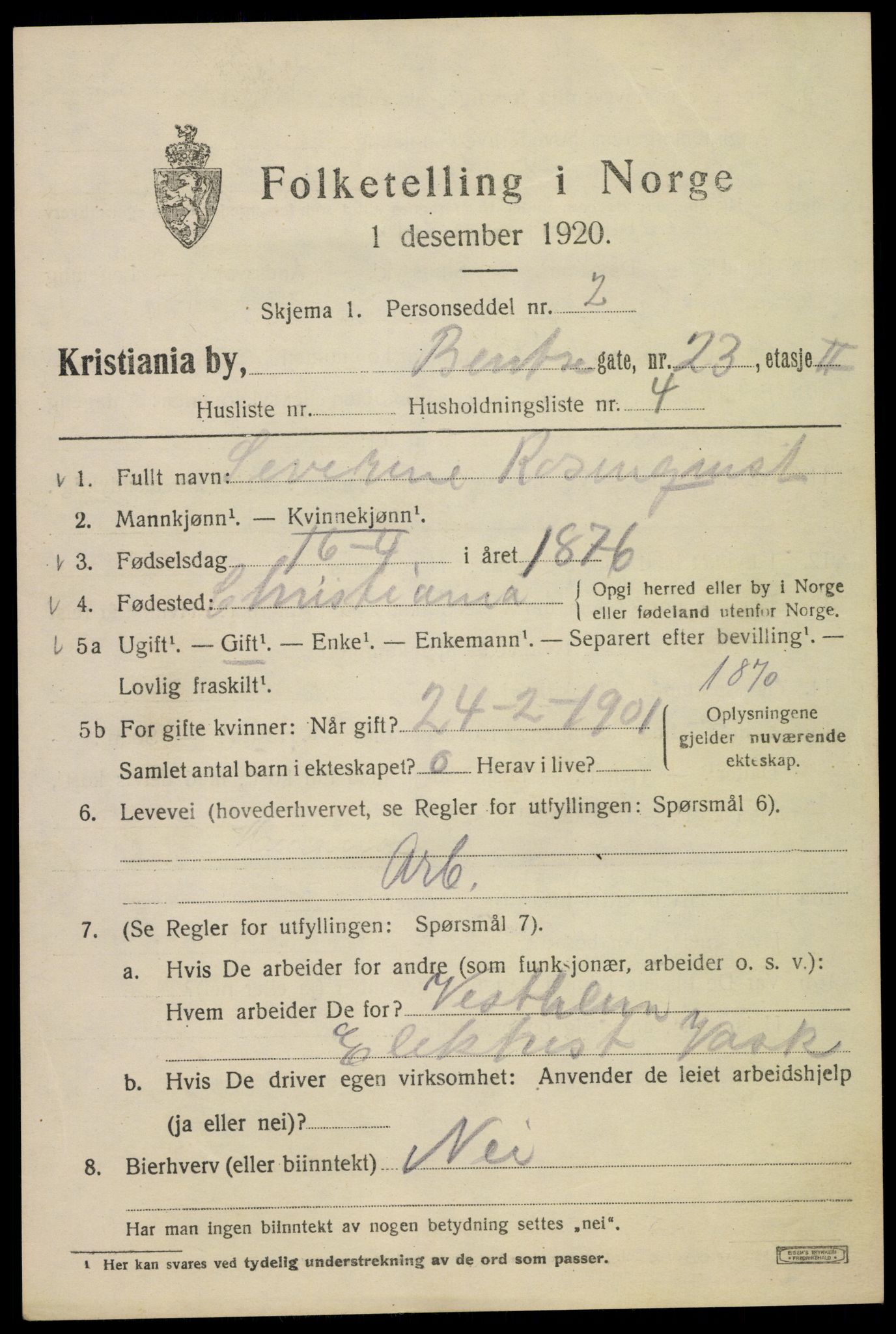 SAO, Folketelling 1920 for 0301 Kristiania kjøpstad, 1920, s. 152015