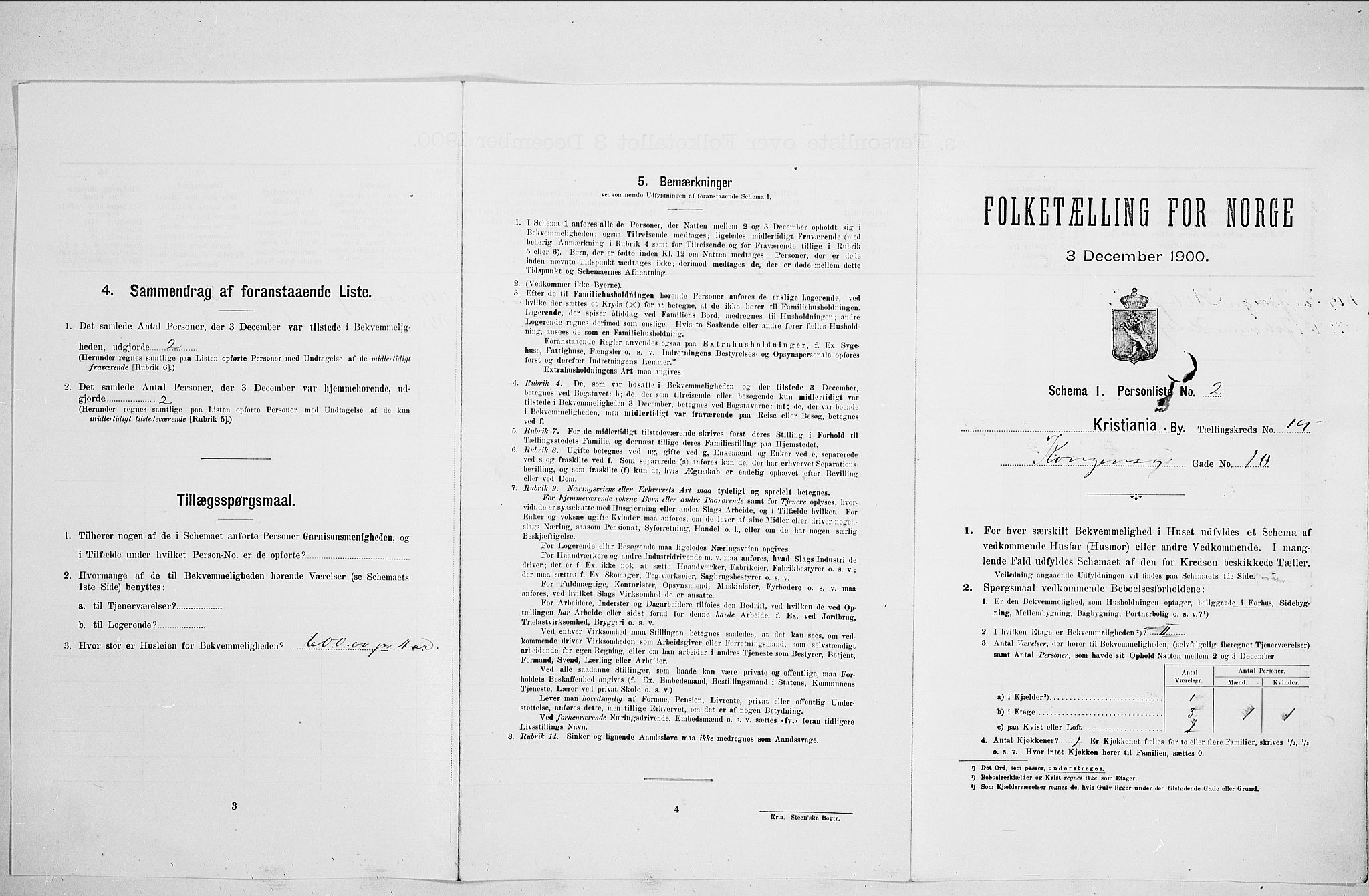 SAO, Folketelling 1900 for 0301 Kristiania kjøpstad, 1900, s. 48747