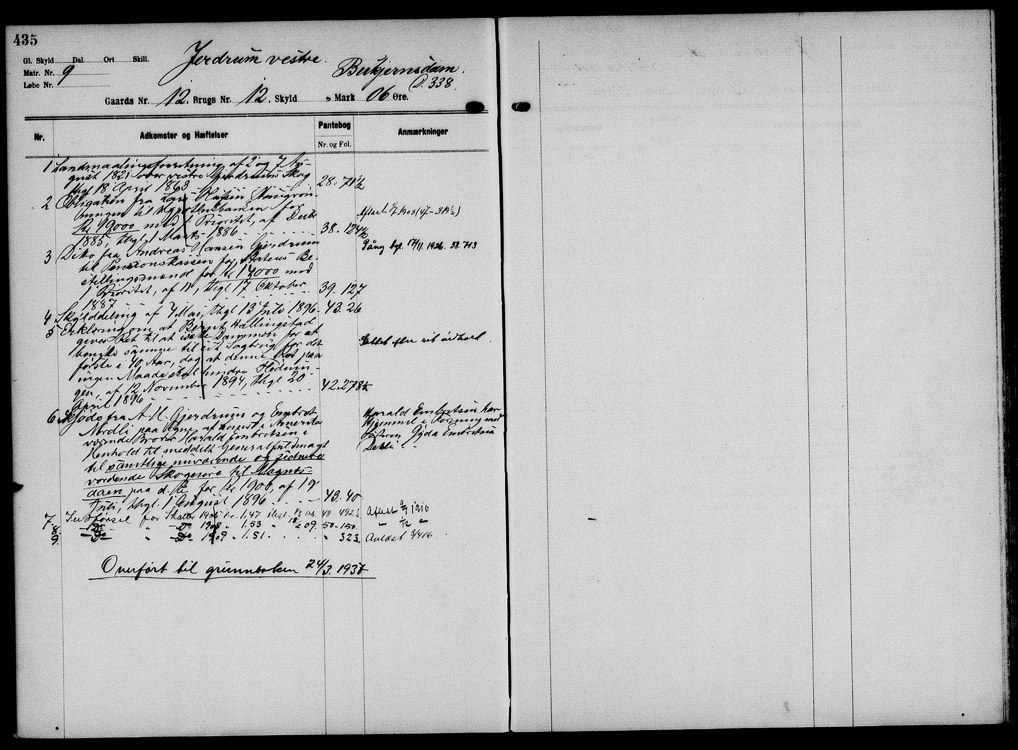 Solør tingrett, AV/SAH-TING-008/H/Ha/Hak/L0001: Panteregister nr. I, 1900-1935, s. 435