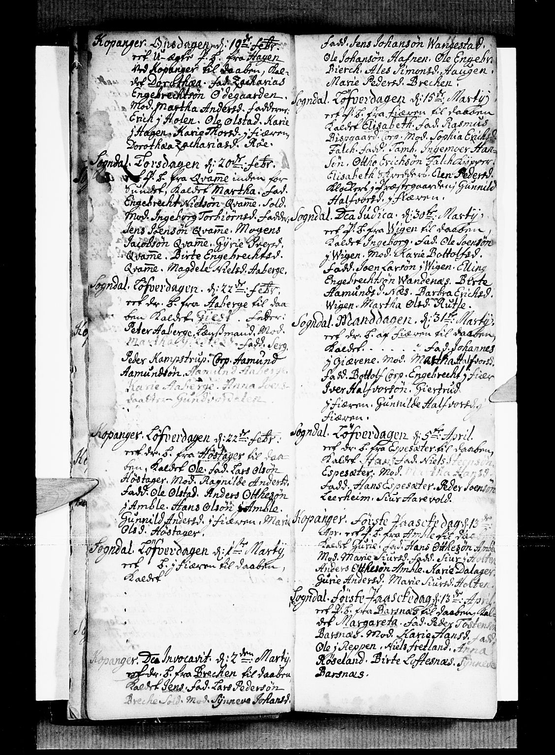 Sogndal sokneprestembete, AV/SAB-A-81301/H/Haa/Haaa/L0002: Ministerialbok nr. A 2, 1725-1741, s. 11