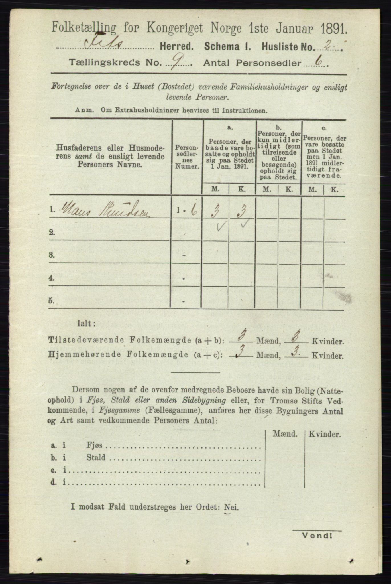 RA, Folketelling 1891 for 0227 Fet herred, 1891, s. 3416