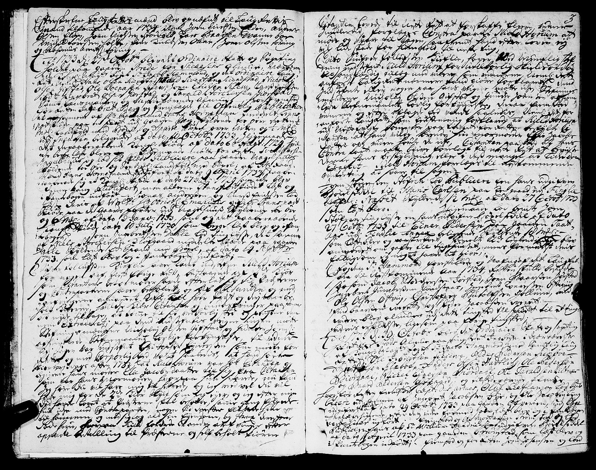 Inderøy sorenskriveri, AV/SAT-A-4147/1/1/1A/L0008: Tingbok, 1733-1746, s. 2b-3a
