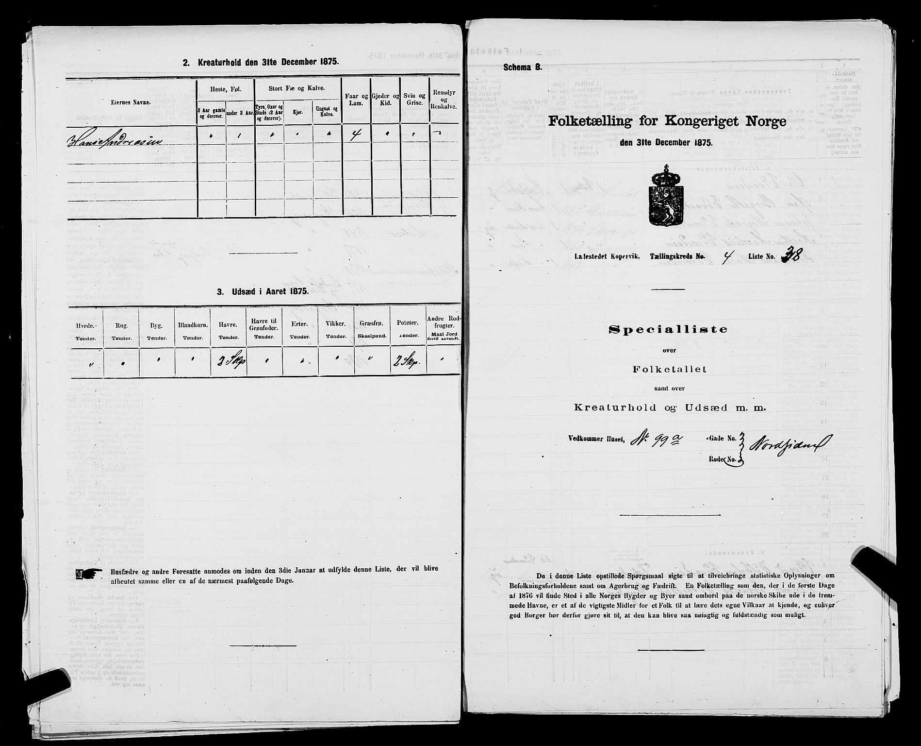 SAST, Folketelling 1875 for 1105B Avaldsnes prestegjeld, Kopervik ladested, 1875, s. 74