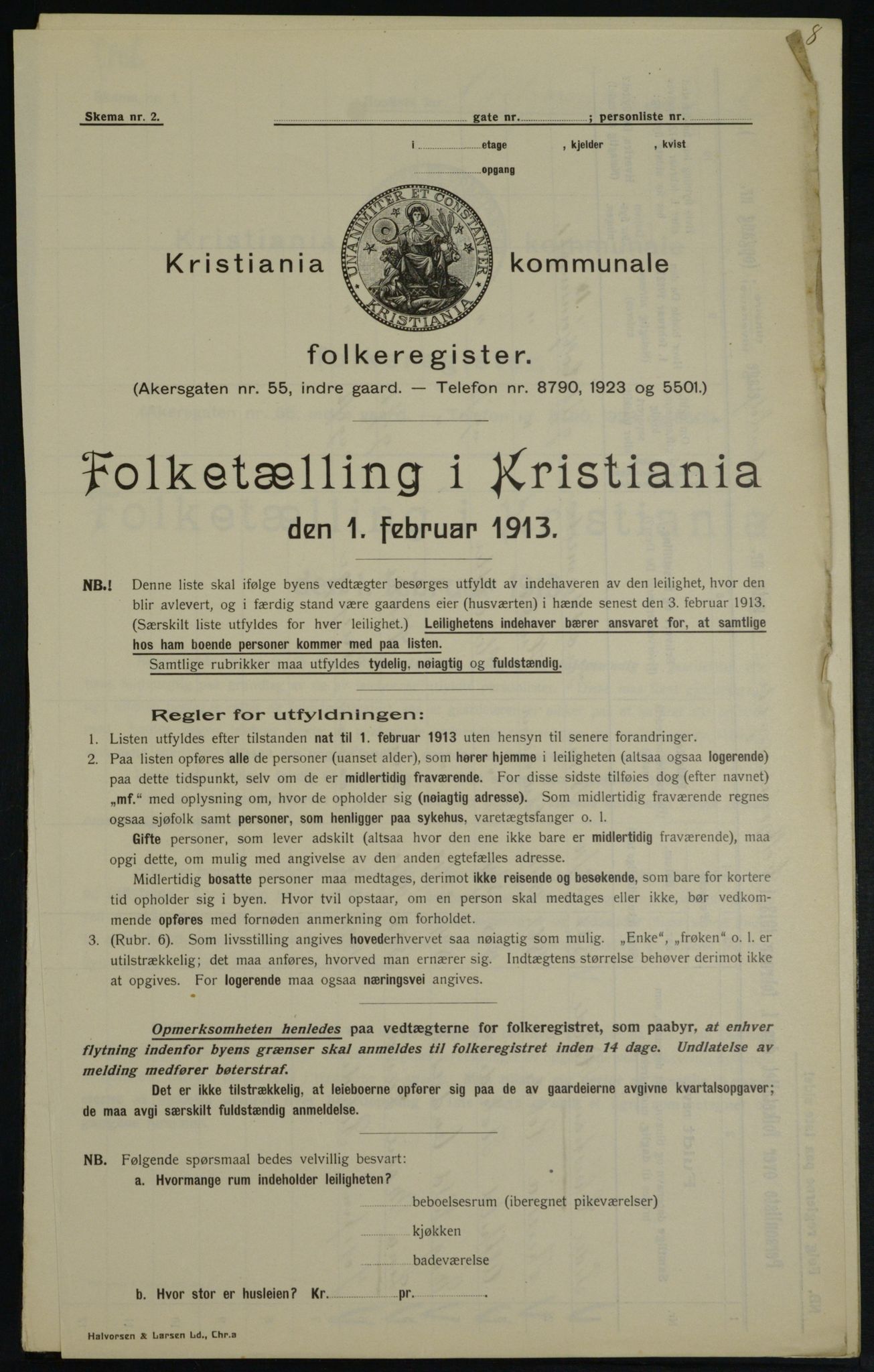 OBA, Kommunal folketelling 1.2.1913 for Kristiania, 1913, s. 12917