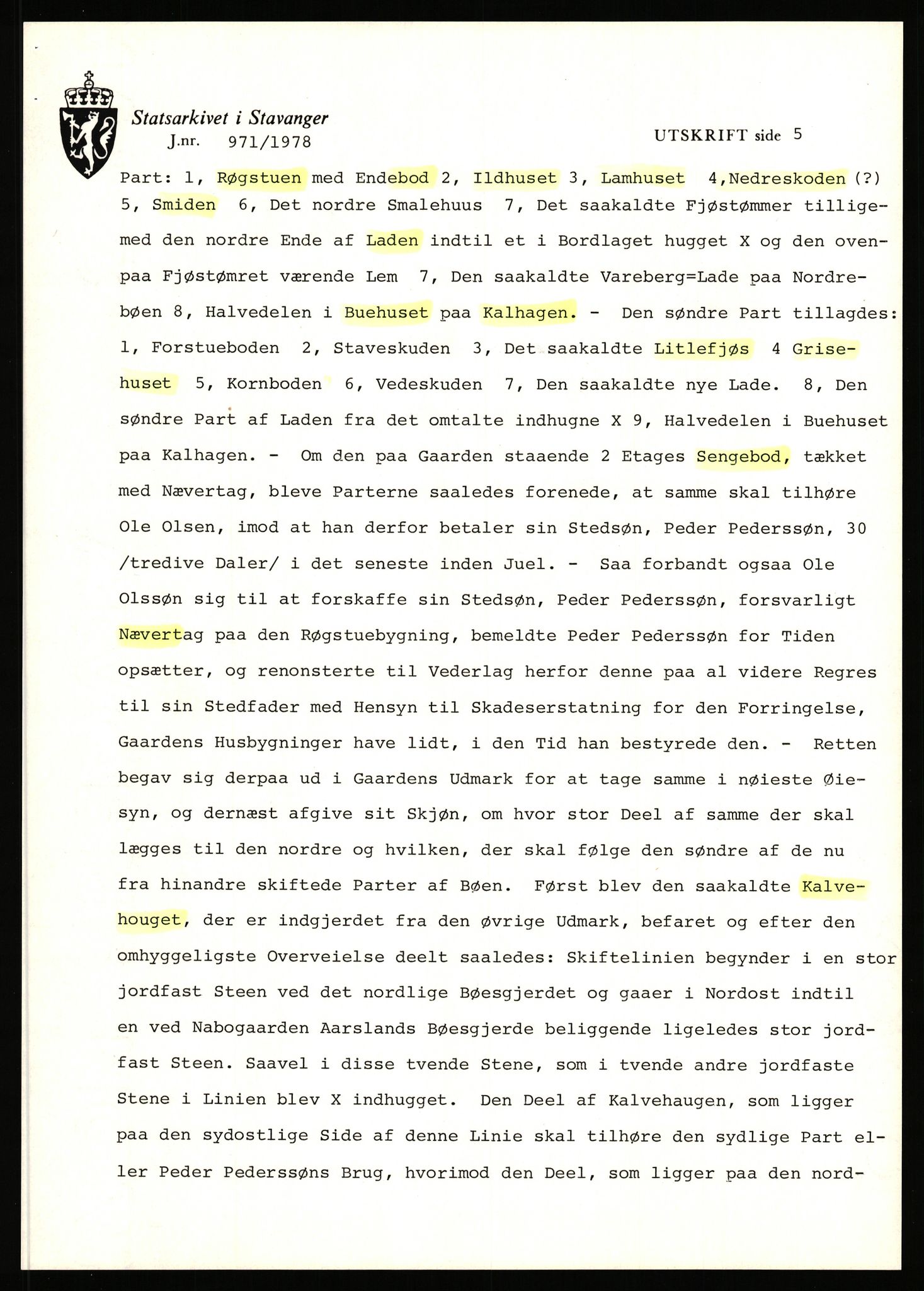 Statsarkivet i Stavanger, AV/SAST-A-101971/03/Y/Yj/L0003: Avskrifter sortert etter gårdsnavn: Askje - Auglend, 1750-1930, s. 185